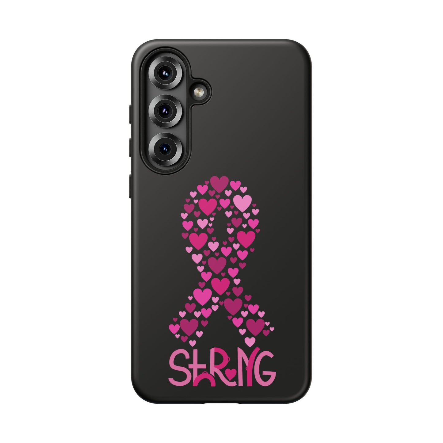 Pink Ribbon Phone Case - Strong Heart Design, Cancer Awareness, Gift for Supporters for Samsung