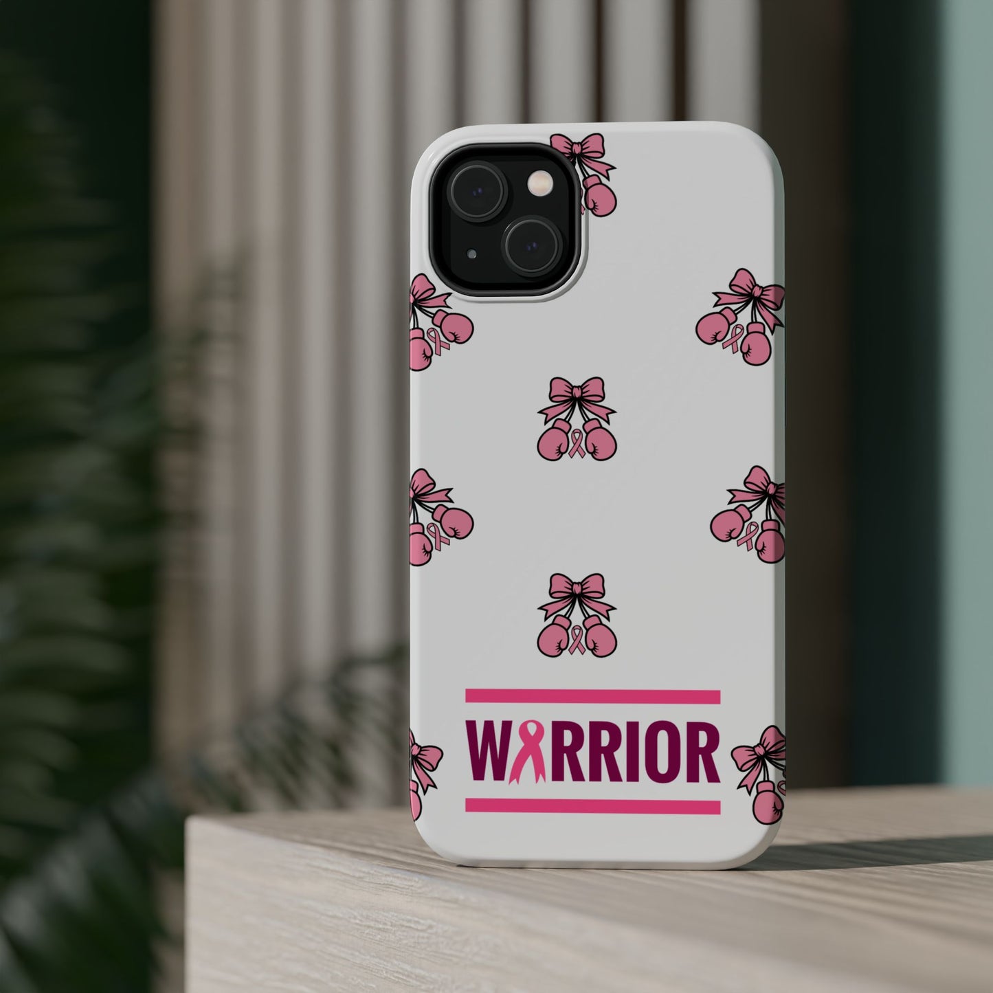 Warrior Bow Pink Magnetic Phone Case, Support Breast Cancer Awareness, Gift for Cancer Fighters for Iphone