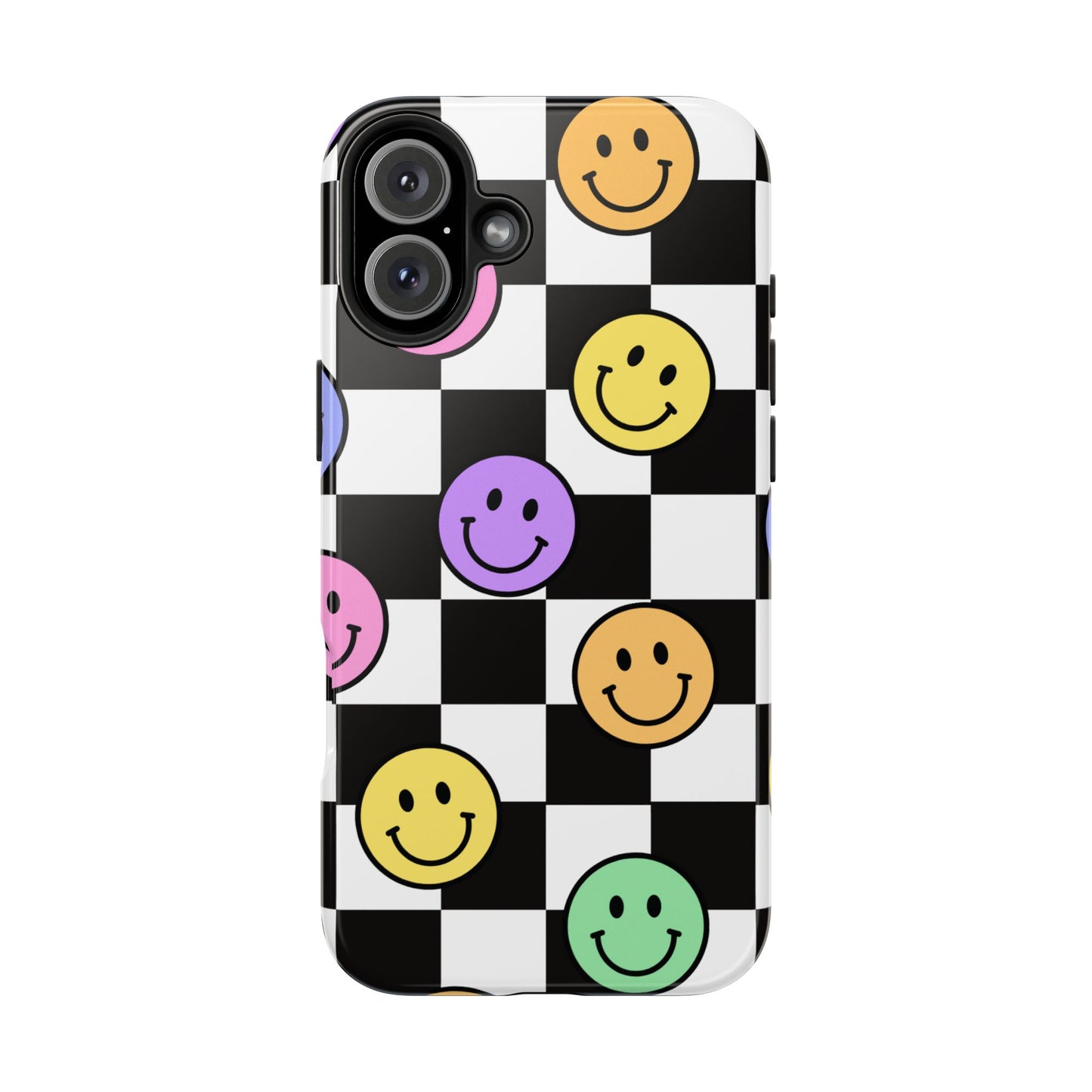 Colorful Smiley Face Phone Case, Durable Phone Cover, Fun Tech Accessories, Great for Gifts, Birthday, Holiday