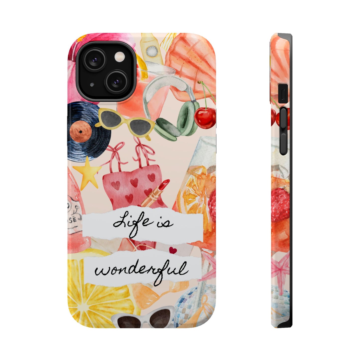 Life is Wonderful, Stylish Phone Cover, Cute Phone Accessory, Gift for Her, Summer Vibe Phone Case