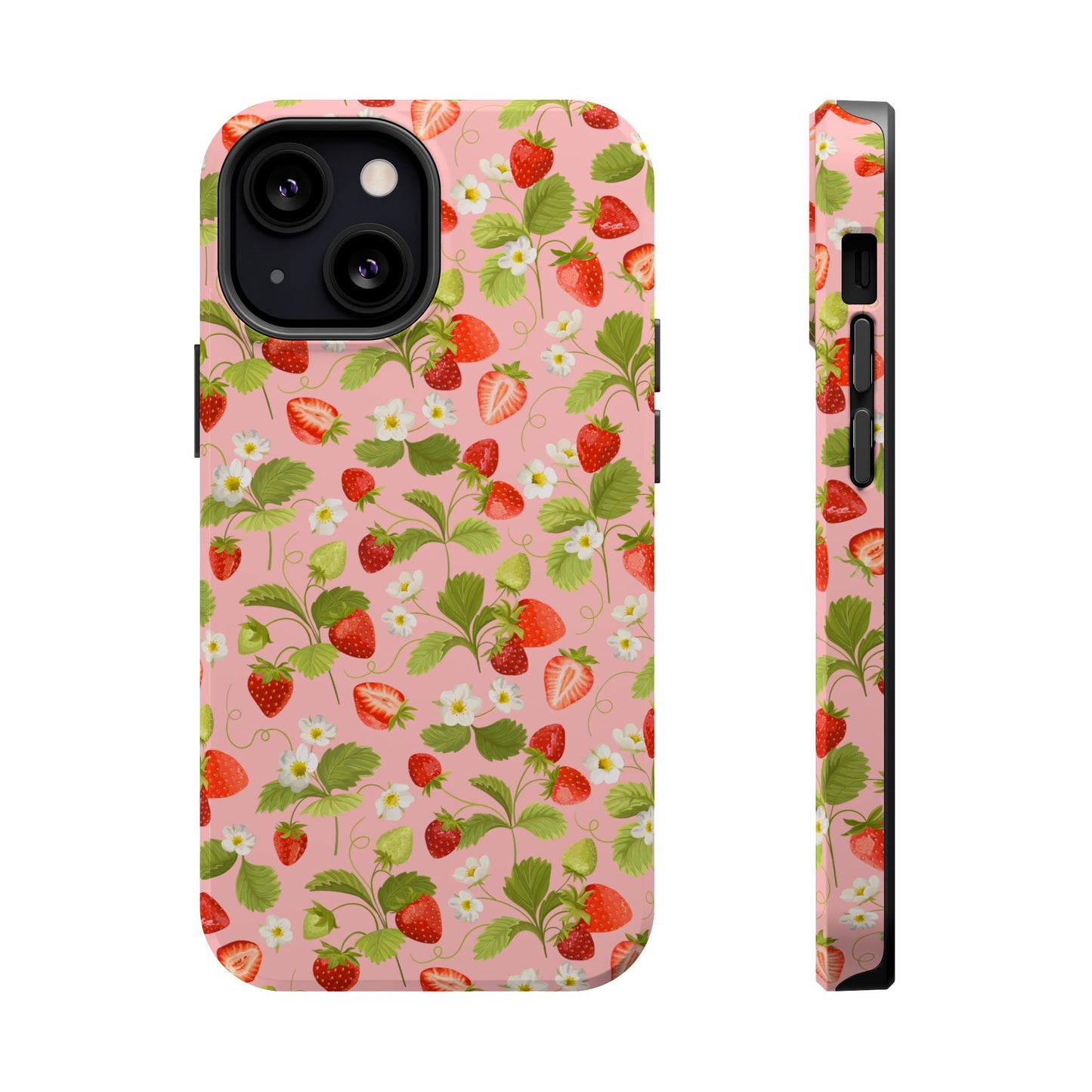 Strawberry Pattern Magnetic Phone Case, Fruit Lover’s Accessory, Cute Gift, Summer Vibe, Phone Protection