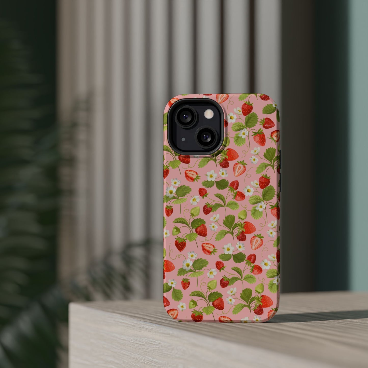 Strawberry Pattern Magnetic Phone Case, Fruit Lover’s Accessory, Cute Gift, Summer Vibe, Phone Protection