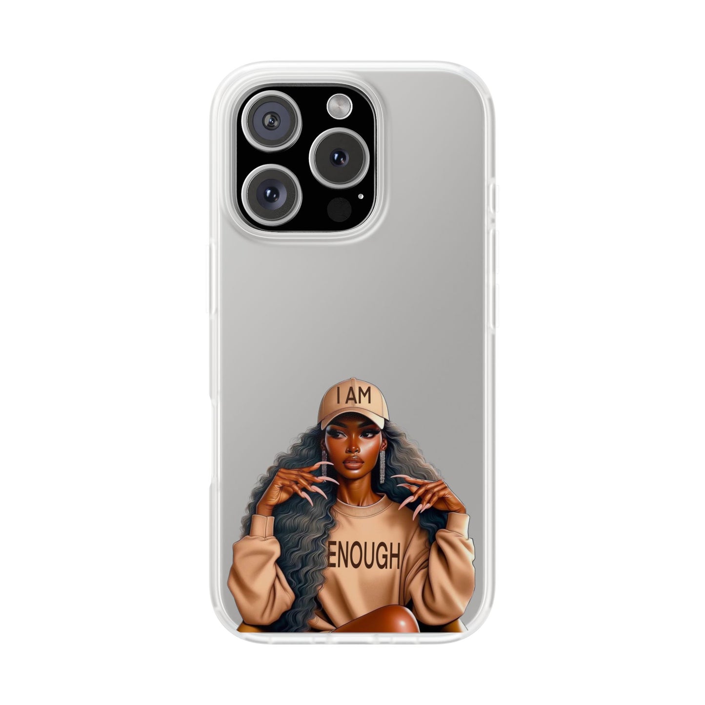 Empowerment Flexi Case | 'I AM ENOUGH' Design | Stylish Phone Cover for Confident Women