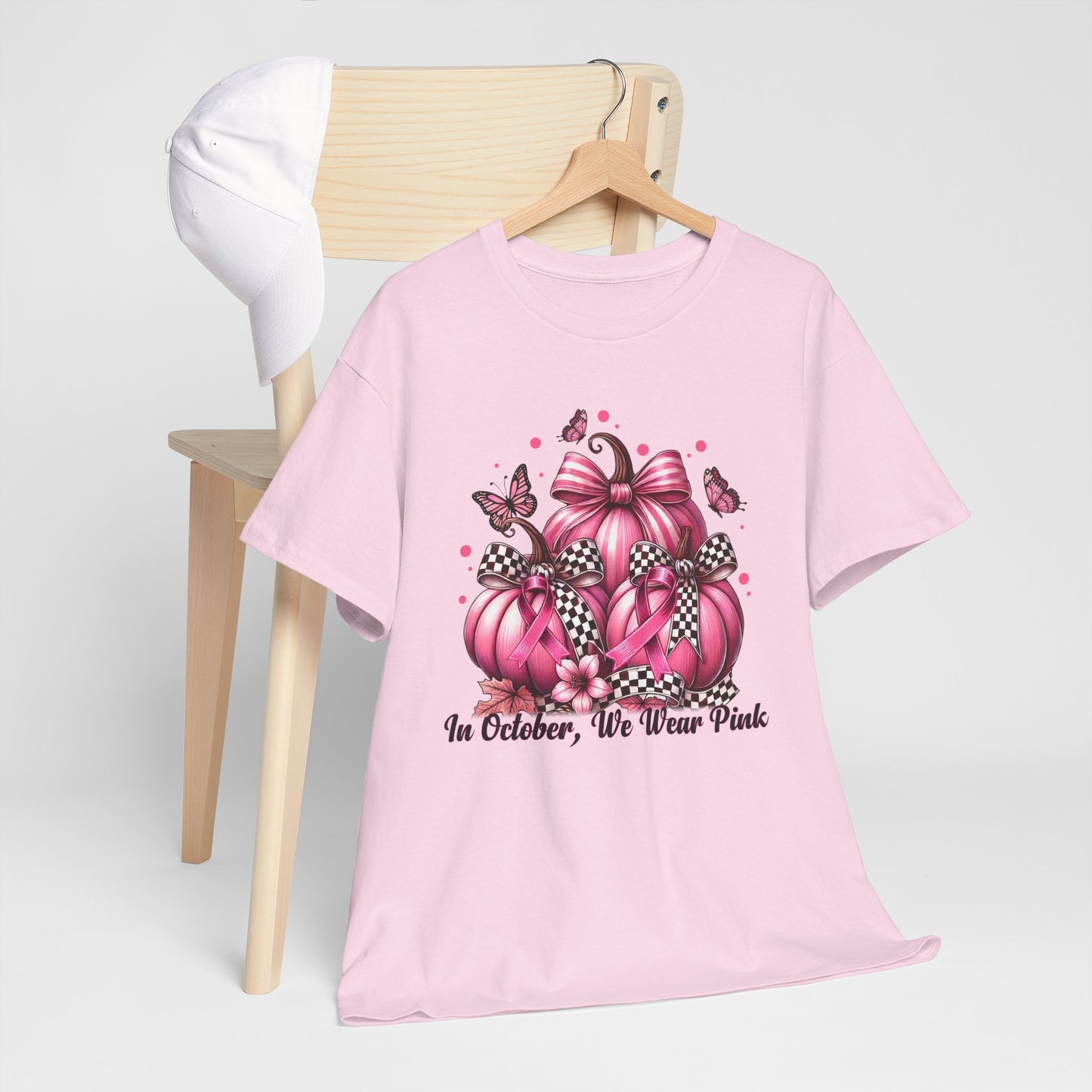 'In October, We Wear Pink' October Awareness Unisex Cotton Tee