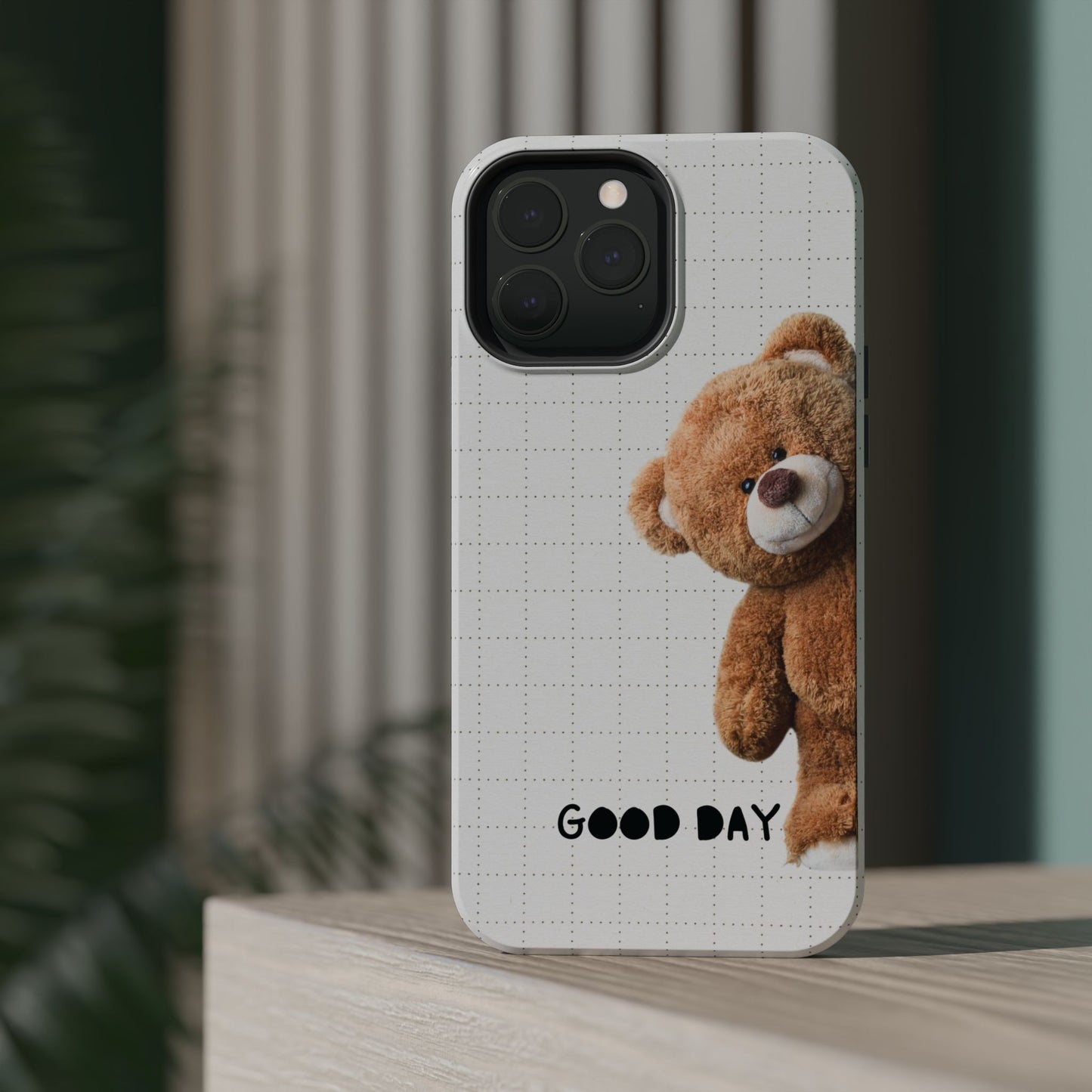 Good Day Teddy Bear MAGNETIC Phone Cases, Cute, Gift for Friends, Teddy Bear Lover's Case