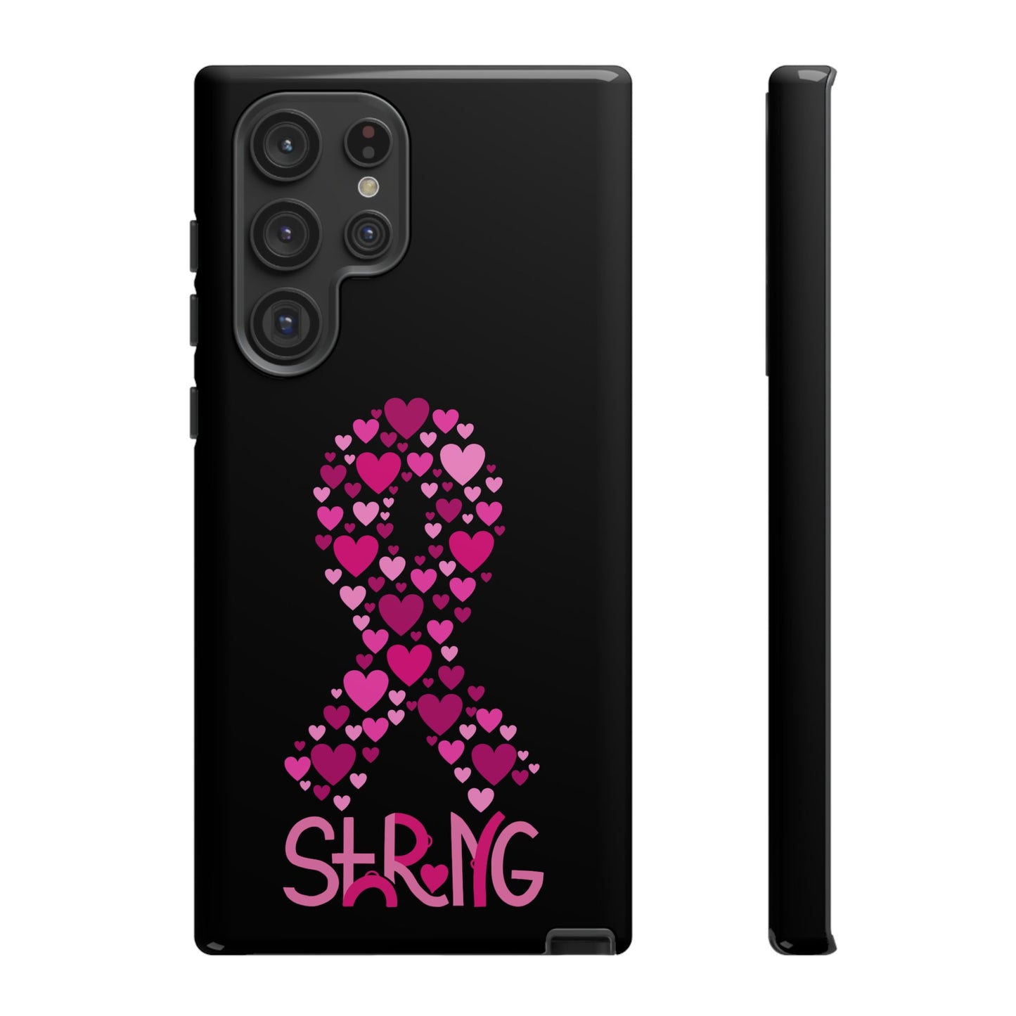 Pink Ribbon Phone Case - Strong Heart Design, Cancer Awareness, Gift for Supporters for Samsung