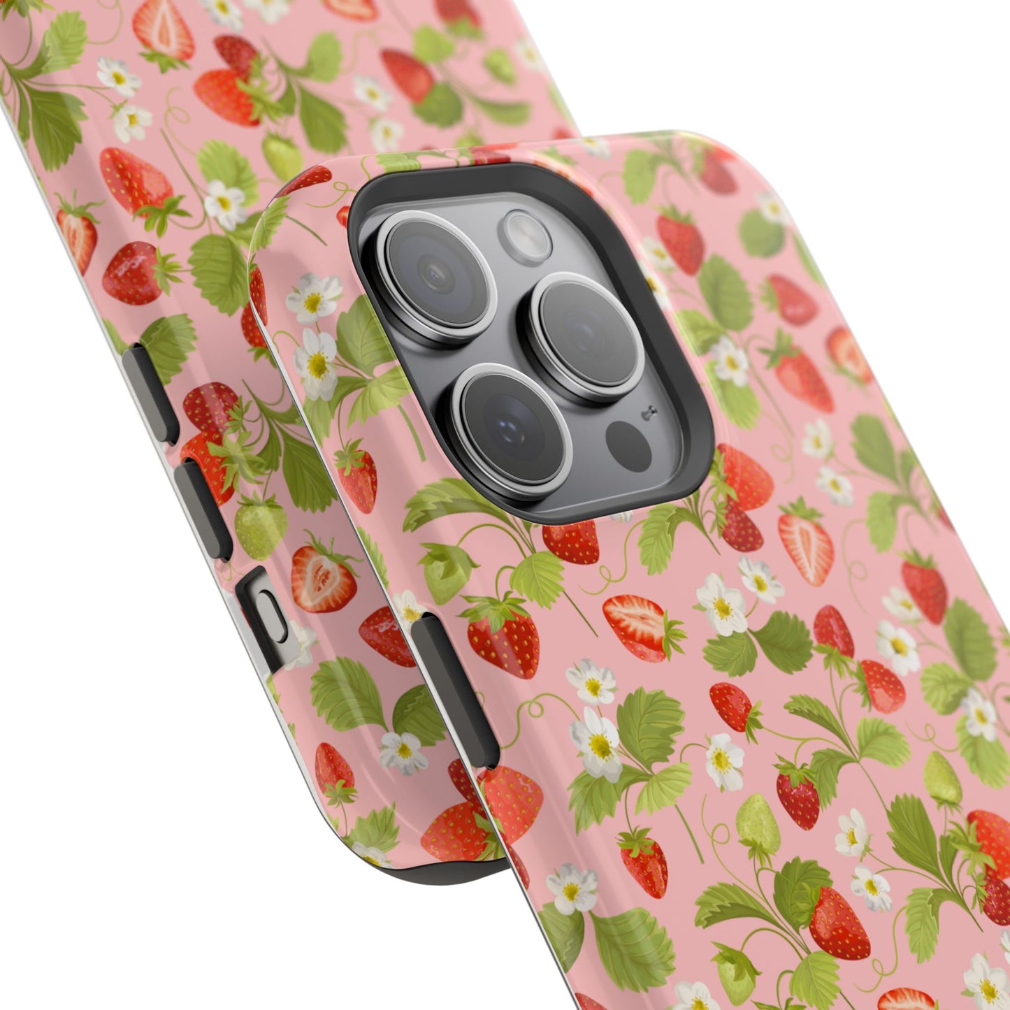 Strawberry Pattern Magnetic Phone Case, Fruit Lover’s Accessory, Cute Gift, Summer Vibe, Phone Protection