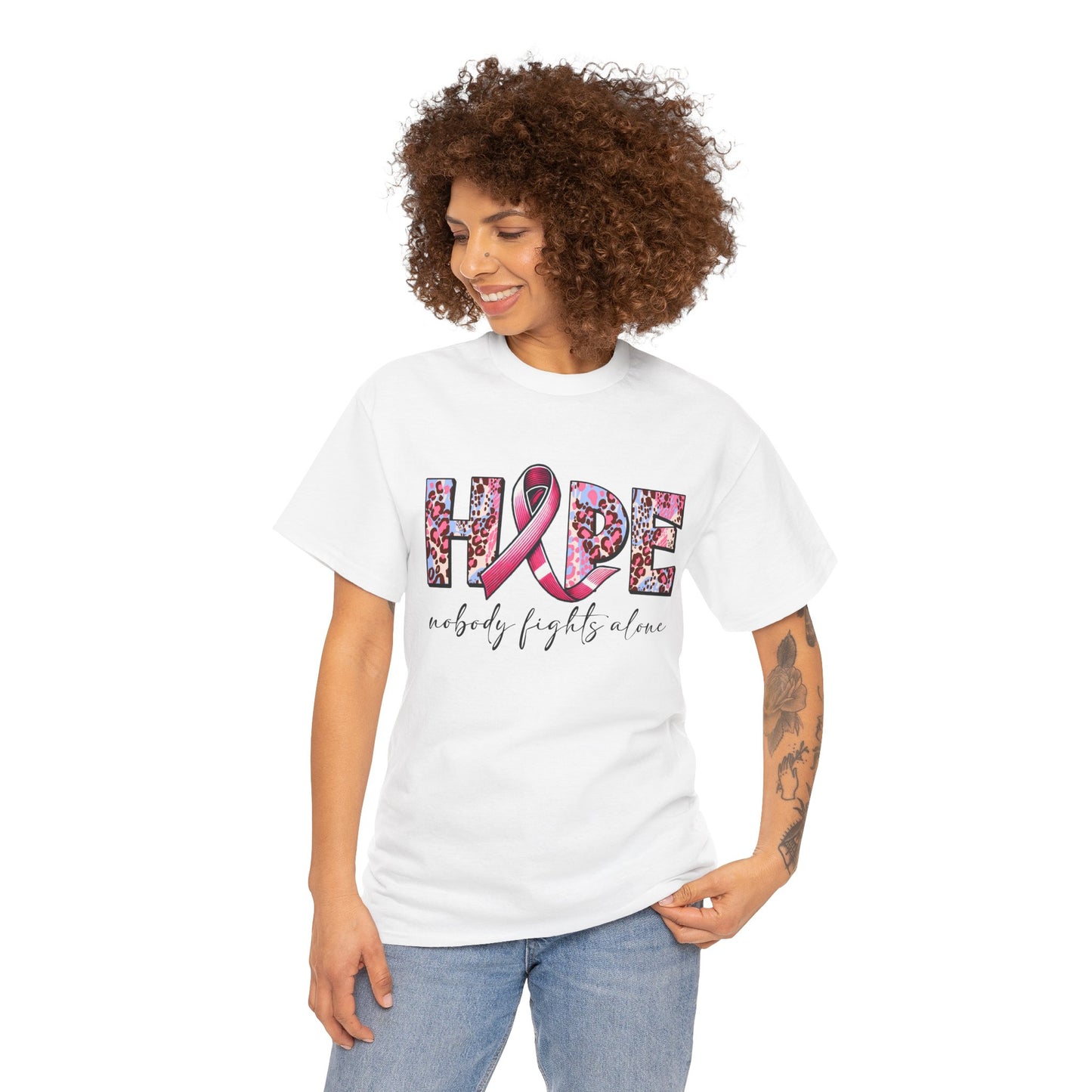 Hope & Support Unisex Tee - Nobody Fights Alone