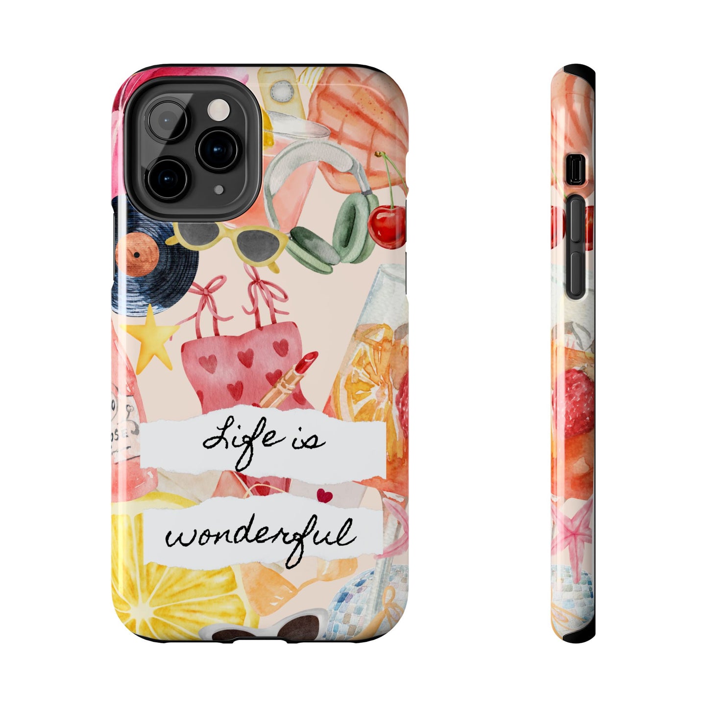 Life is Wonderful, Stylish Phone Cover, Cute Phone Accessory, Gift for Her, Summer Vibe Phone Case