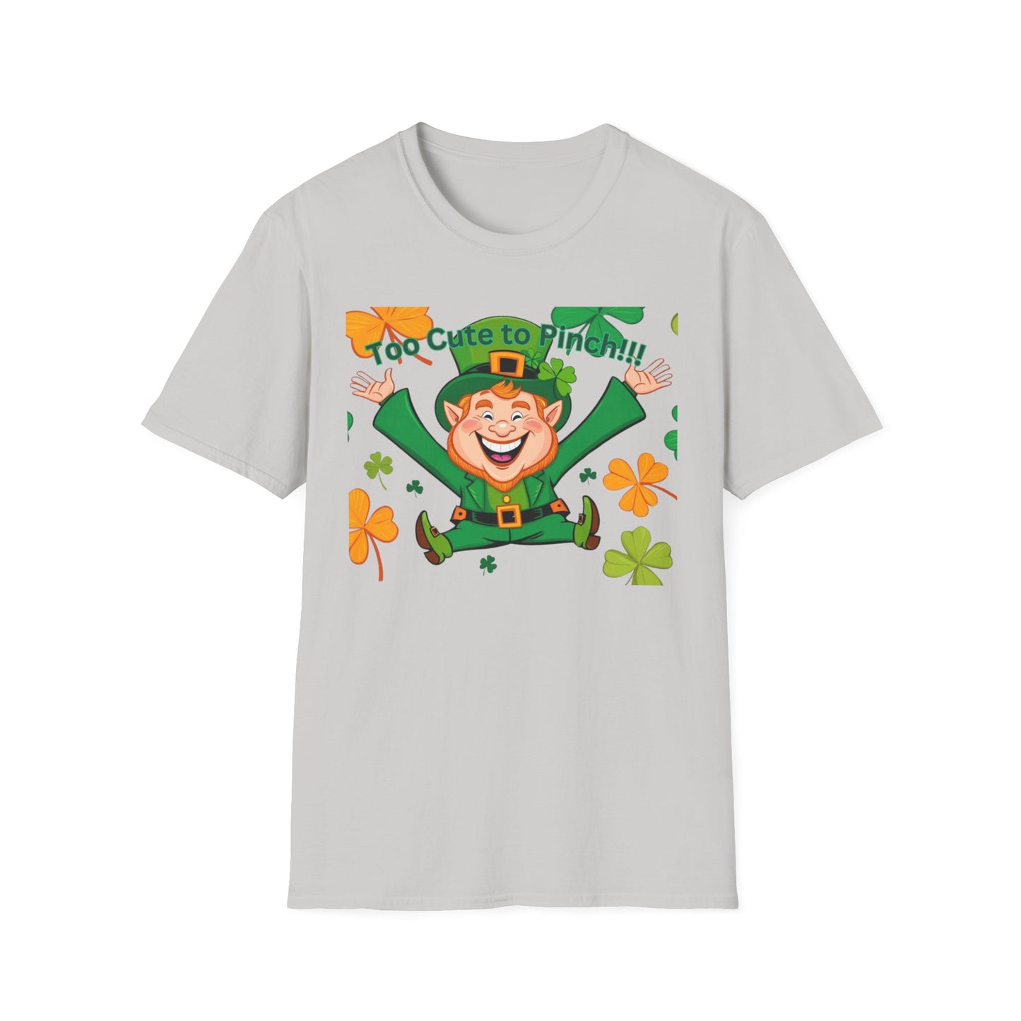 Cute St. Patrick's Day T-Shirt - 'Too Cute to Pinch' Unisex Softstyle Tee