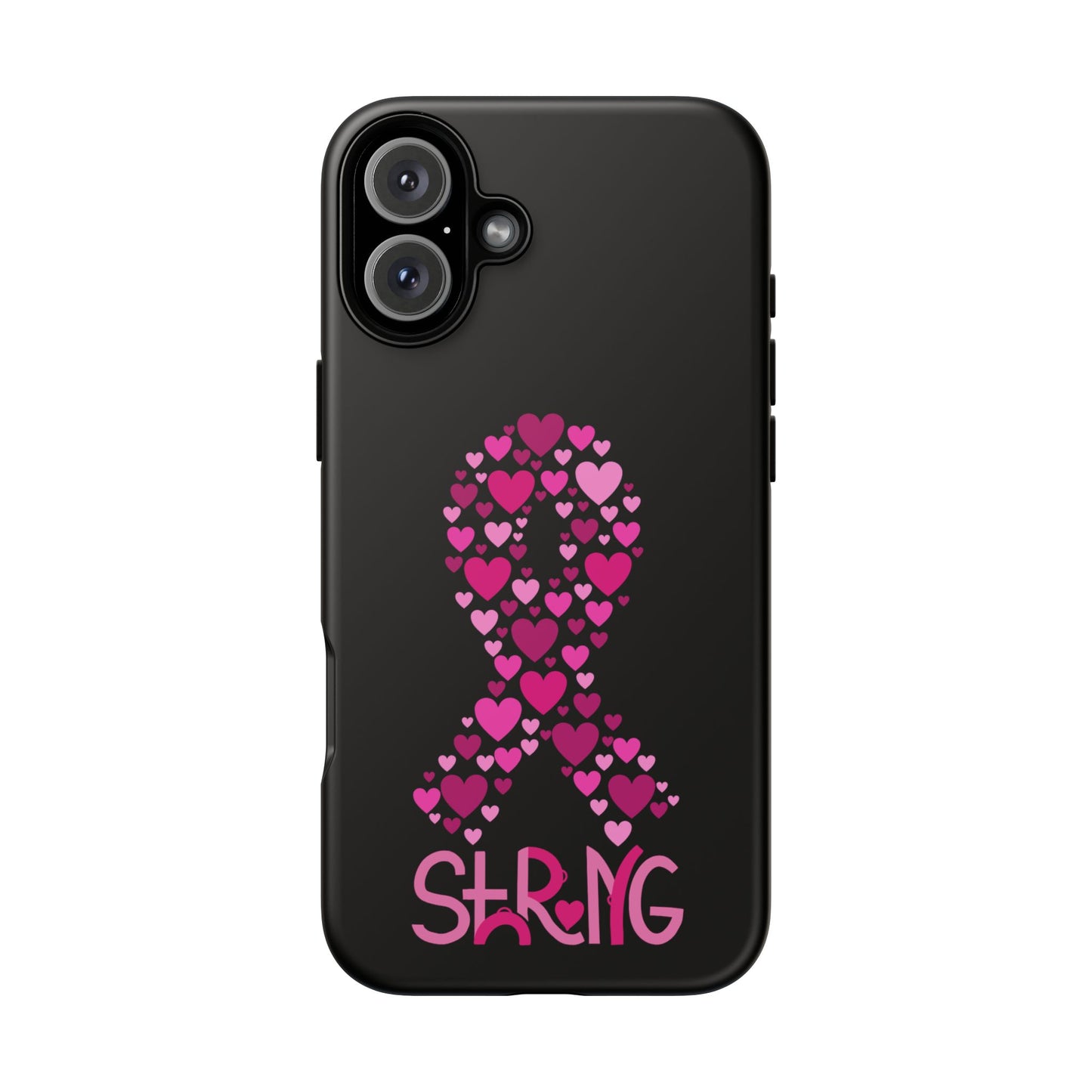 Pink Ribbon Phone Case - Strong Heart Design, Cancer Awareness, Gift for Supporters for IPhone