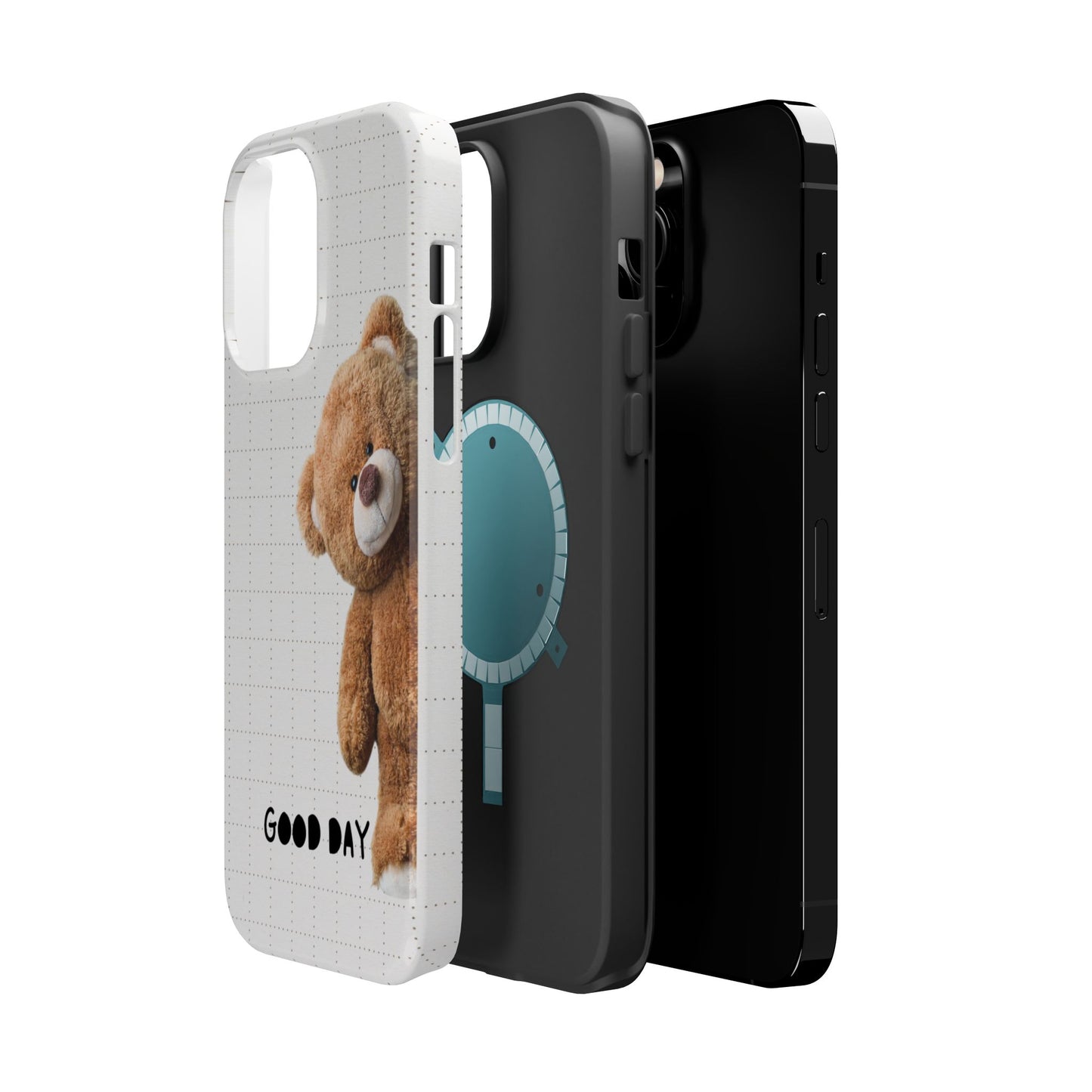 Good Day Teddy Bear MAGNETIC Phone Cases, Cute, Gift for Friends, Teddy Bear Lover's Case