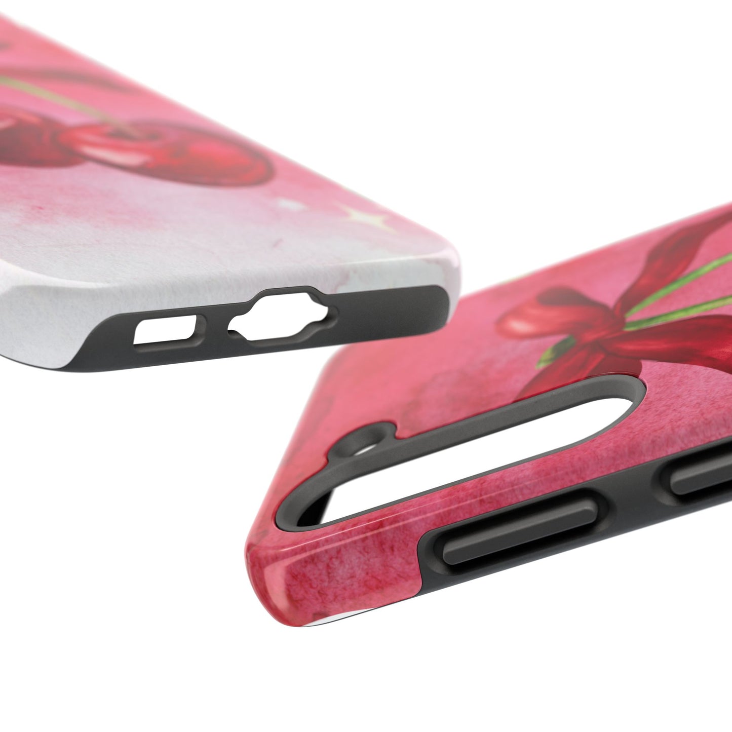 Red Watercolor Cherry and Bow Phone Case