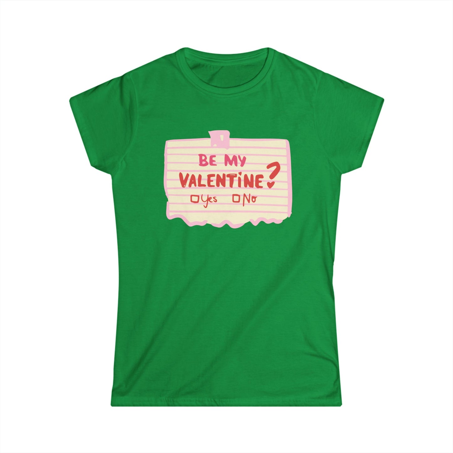 Valentine's Day Women's Softstyle Tee - 'Yes or No' Heart T-Shirt