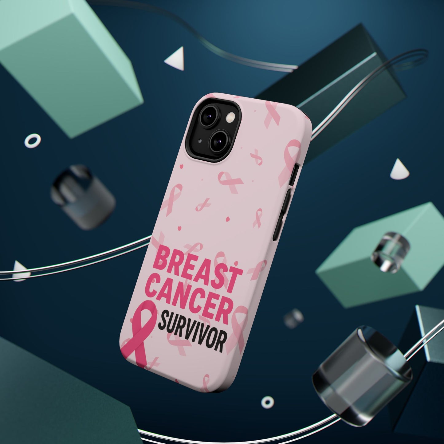 Breast Cancer Survivor Magnetic Phone Case, Impact-Resistant, Pink Ribbon for Iphone