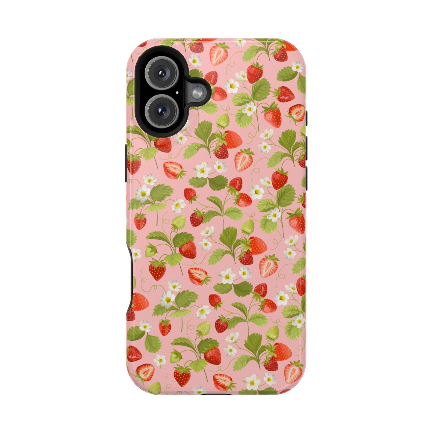 Strawberry Pattern Magnetic Phone Case, Fruit Lover’s Accessory, Cute Gift, Summer Vibe, Phone Protection