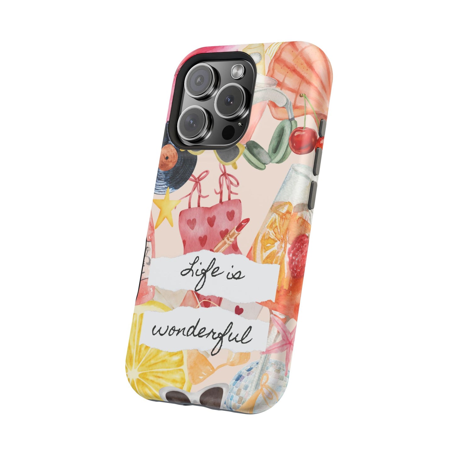 Life is Wonderful, Stylish Phone Cover, Cute Phone Accessory, Gift for Her, Summer Vibe Phone Case