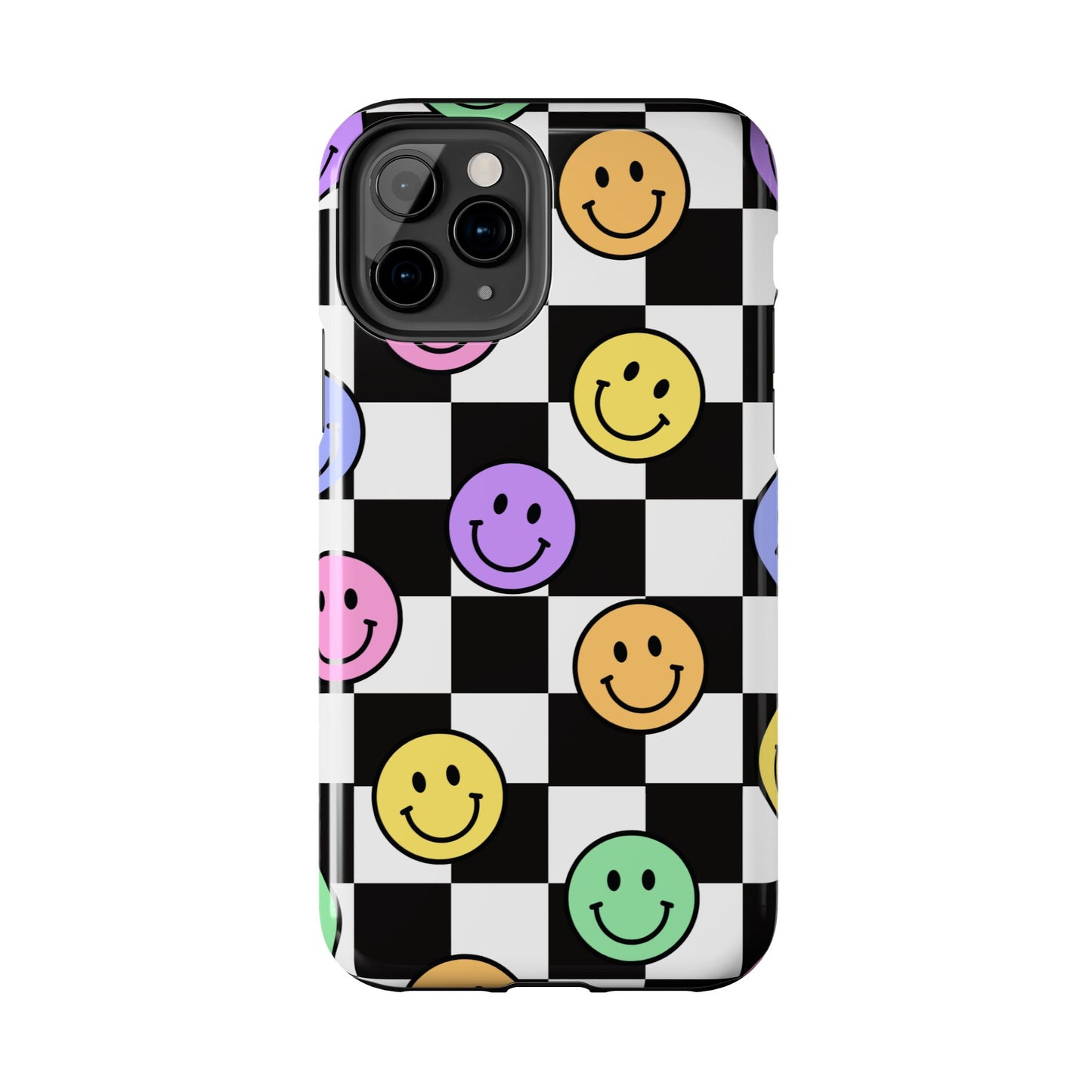 Colorful Smiley Face Phone Case, Durable Phone Cover, Fun Tech Accessories, Great for Gifts, Birthday, Holiday