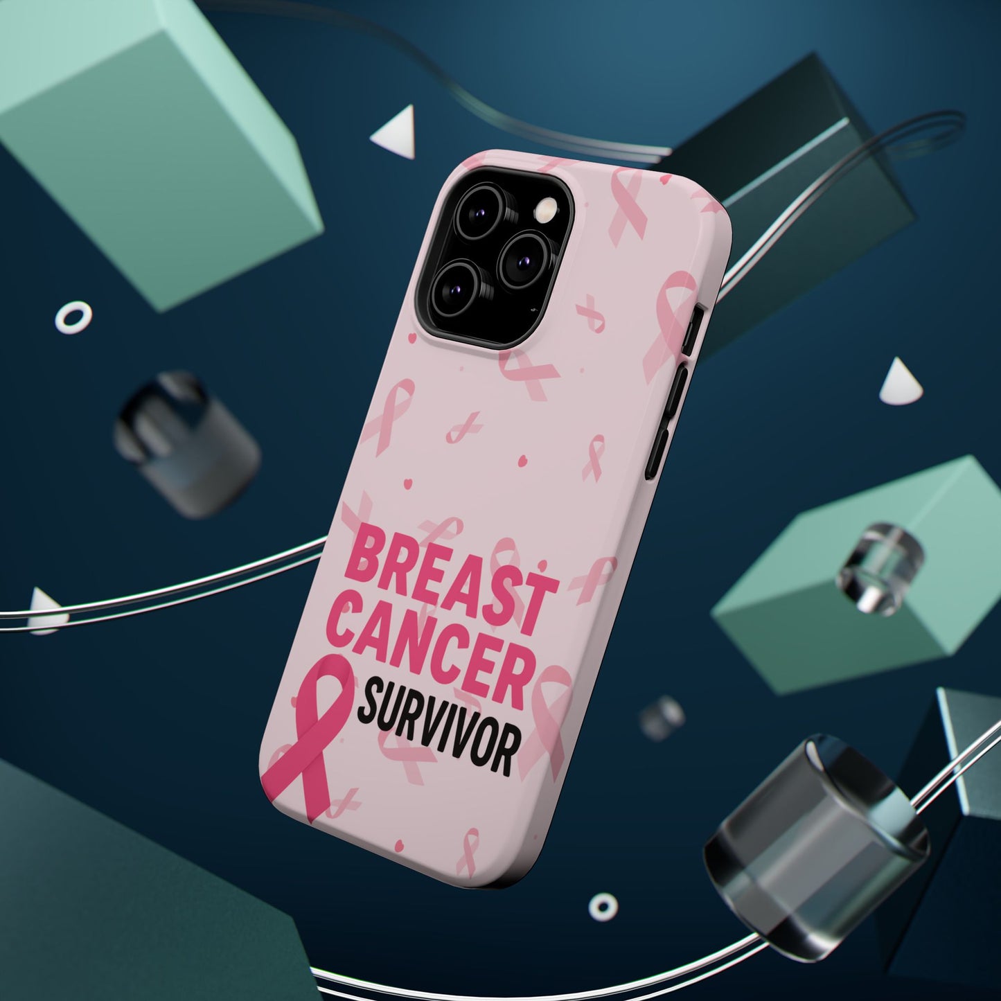 Breast Cancer Survivor Magnetic Phone Case, Impact-Resistant, Pink Ribbon for Iphone