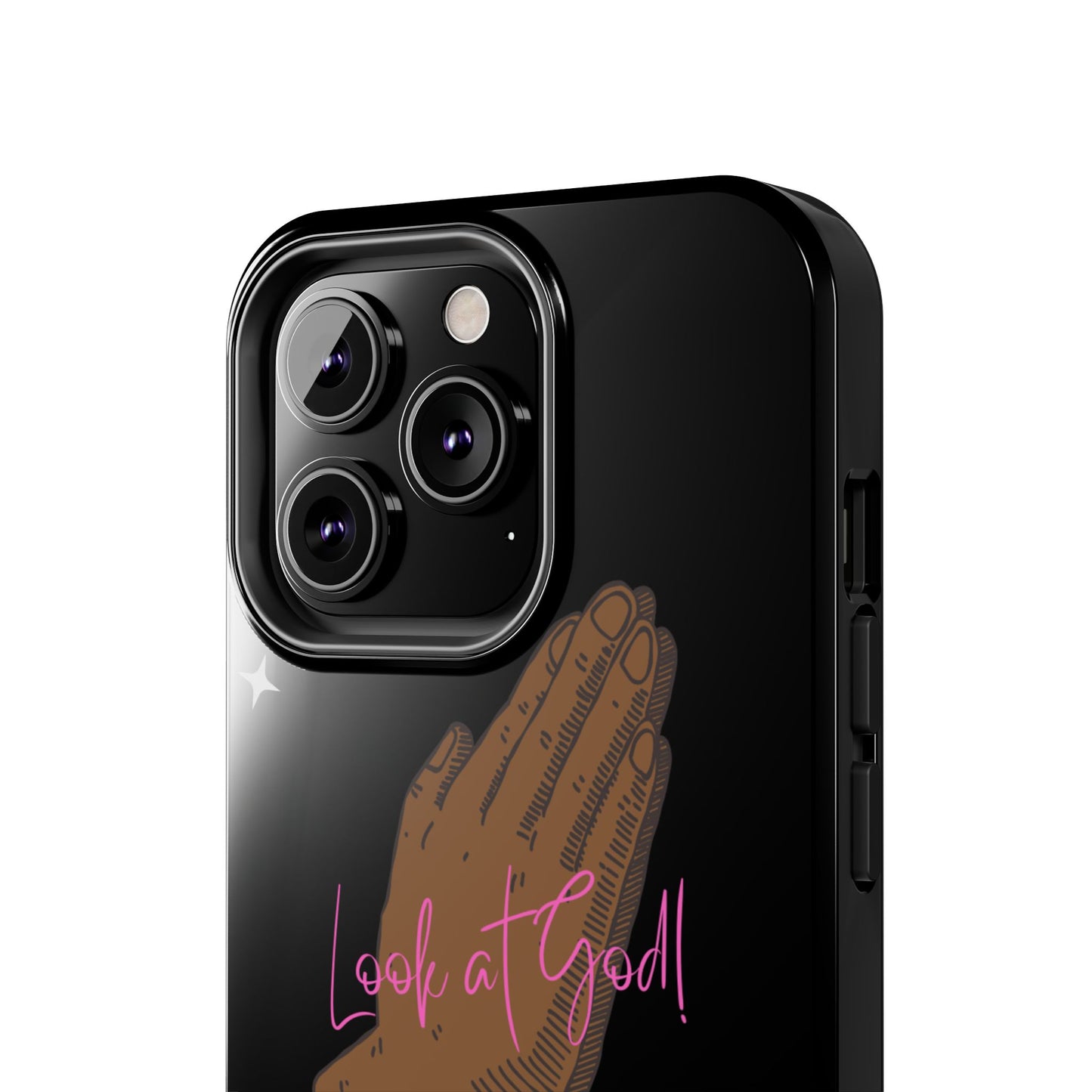Phone Cases - 'Look at God' Praying Hands Religious Design Tough Case for iPhone