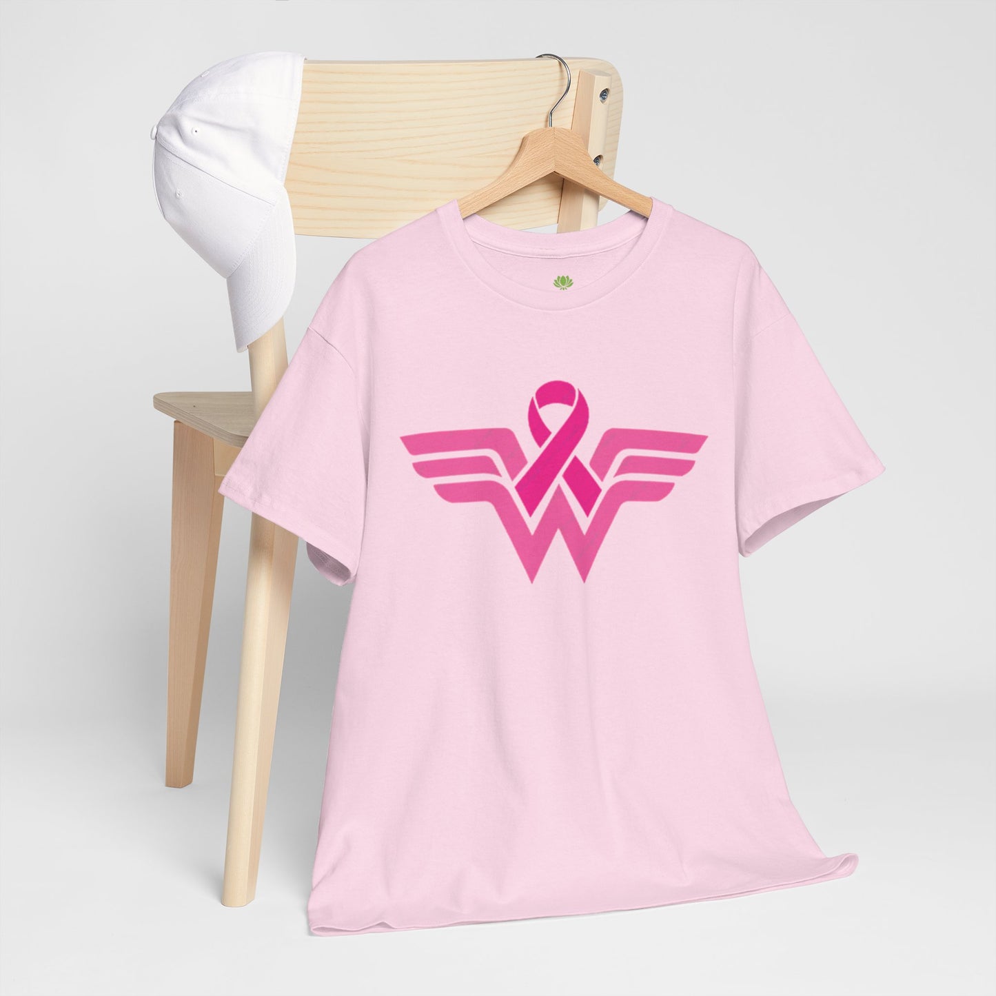 Pink Ribbon Wonder Woman Breast Cancer Awareness Unisex Cotton Tee