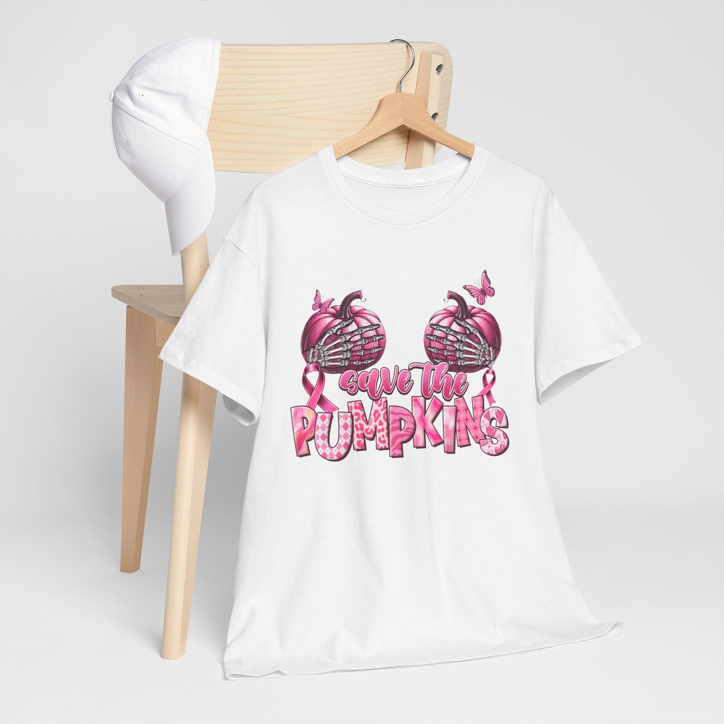 Save the Pumpkins Unisex Tee | Fall Fashion & Breast Cancer Awareness