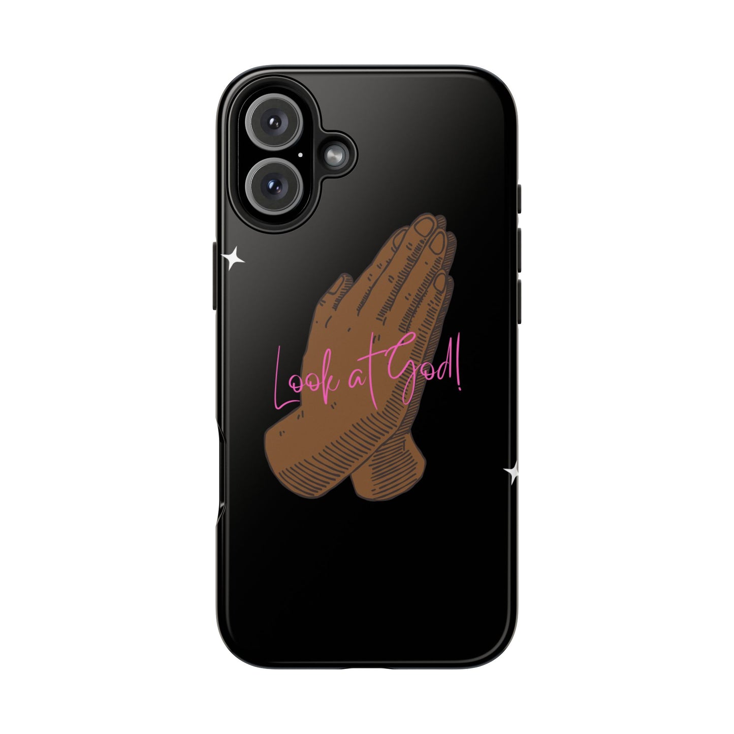 Phone Cases - 'Look at God' Praying Hands Religious Design Tough Case for iPhone