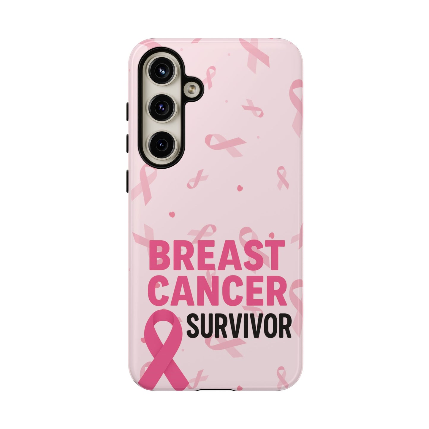 Breast Cancer Survivor Phone Case, Cancer Awareness, Pink Ribbon Design, Tough Cases for Samsung