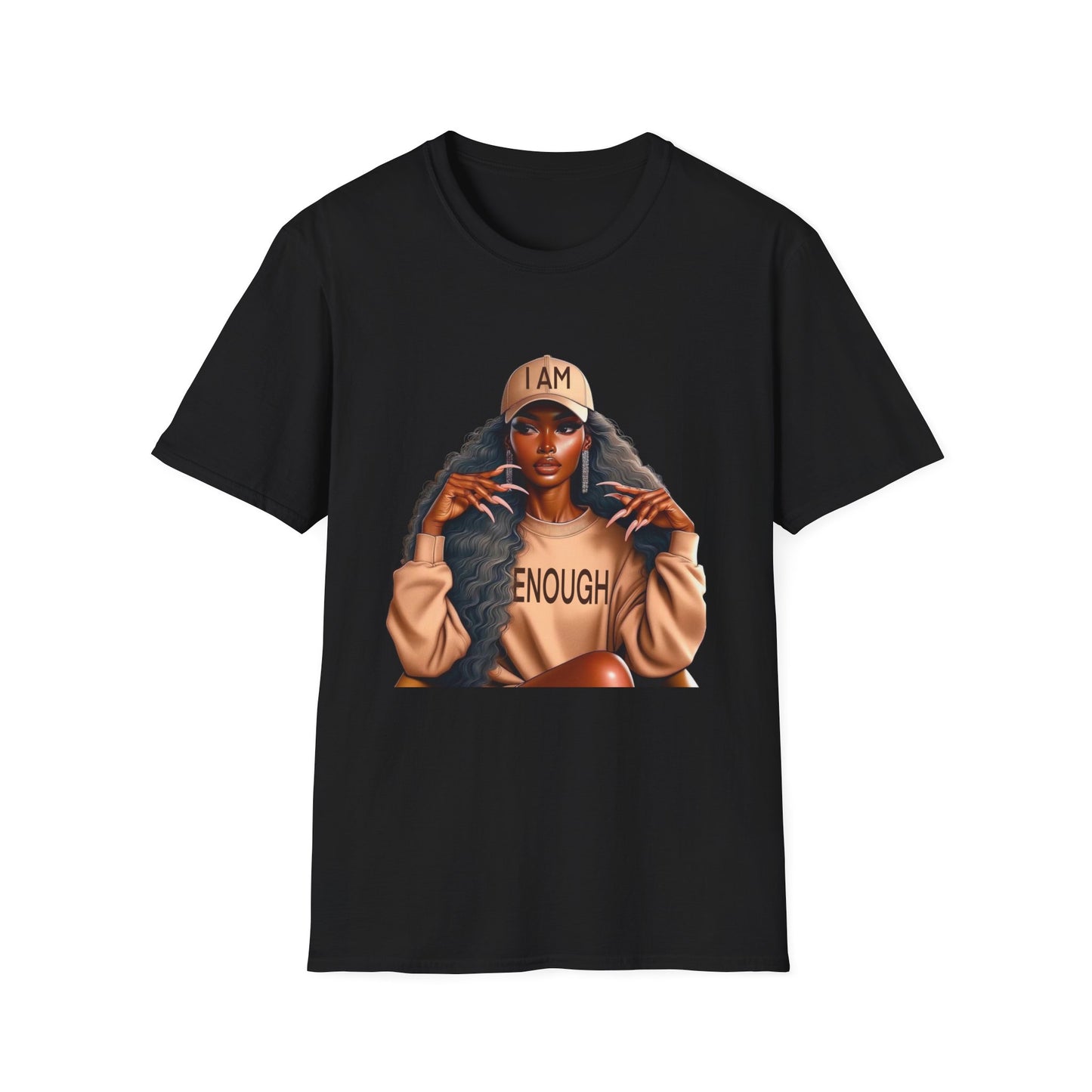 Empowering Unisex Softstyle T-Shirt - 'I AM ENOUGH' Statement Tee
