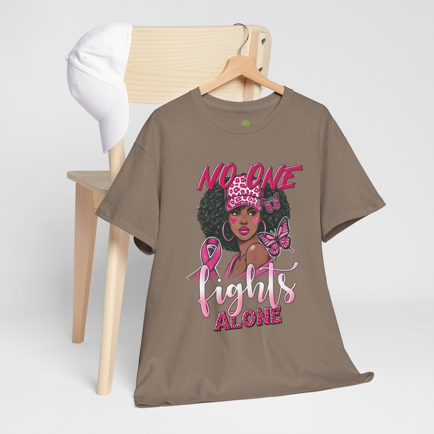 Empowerment Unisex Heavy Cotton Tee - "No One Fights Alone"