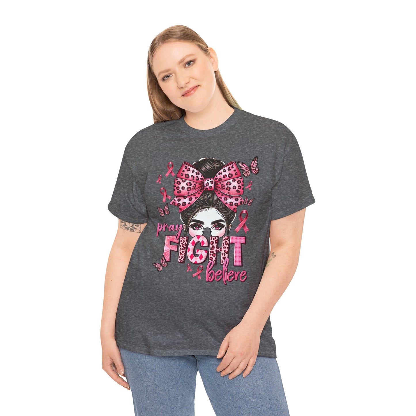 Pray Fight Believe Breast Cancer Awareness Tee