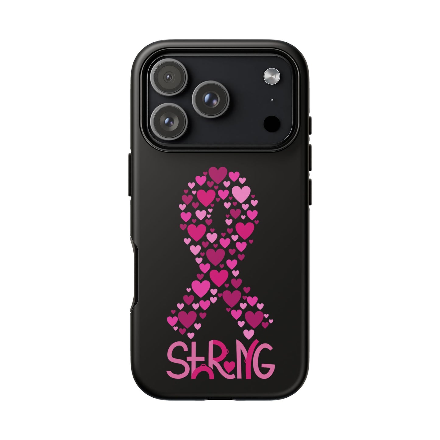 Pink Ribbon Phone Case - Strong Heart Design, Cancer Awareness, Gift for Supporters for IPhone