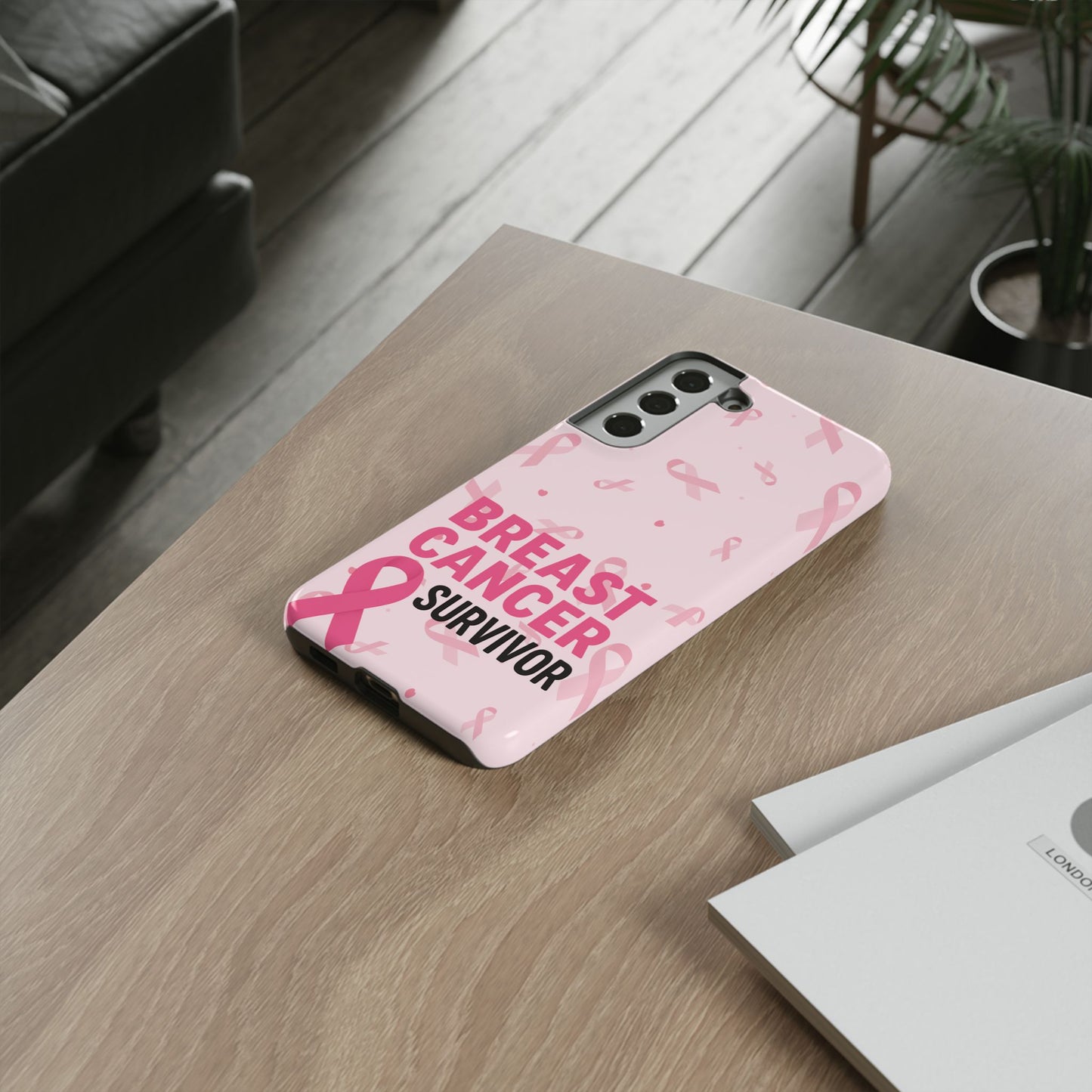 Breast Cancer Survivor Phone Case, Cancer Awareness, Pink Ribbon Design, Tough Cases for Samsung
