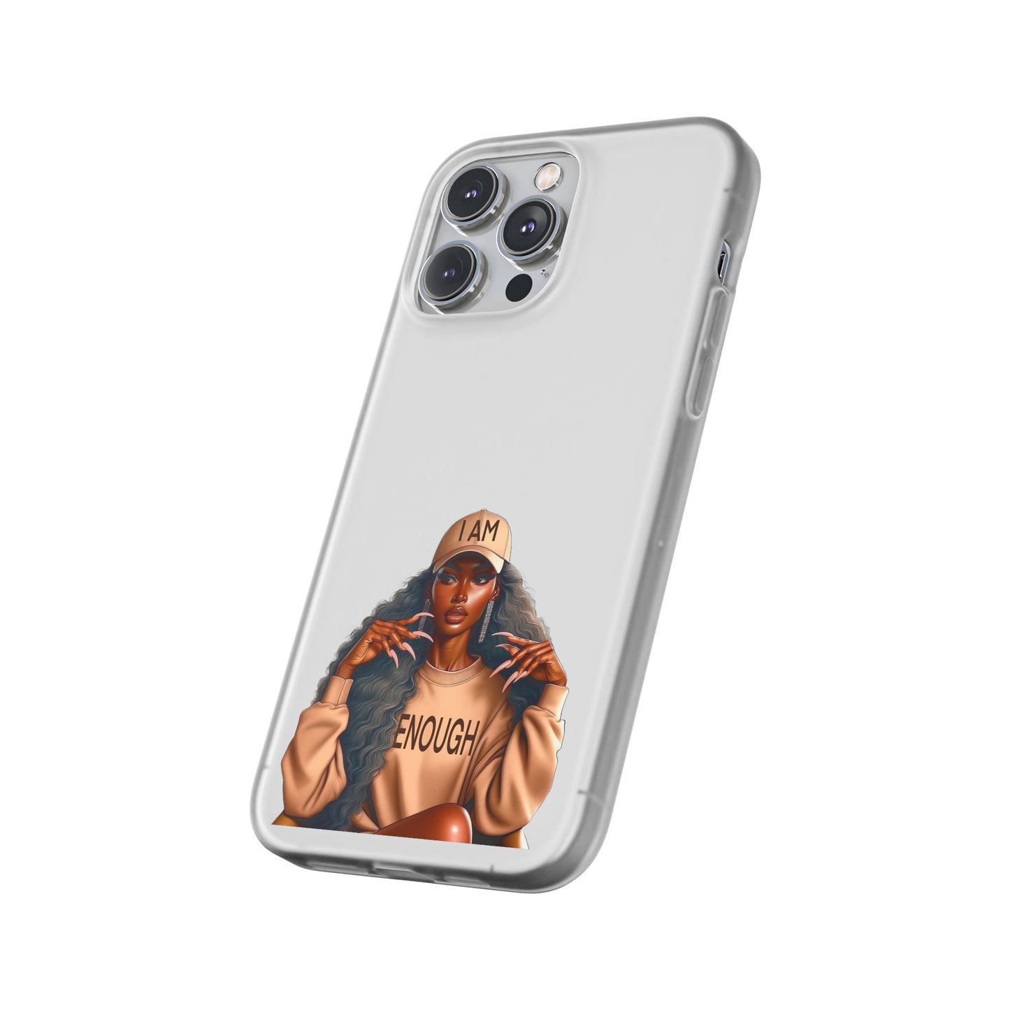 Empowerment Flexi Case | 'I AM ENOUGH' Design | Stylish Phone Cover for Confident Women