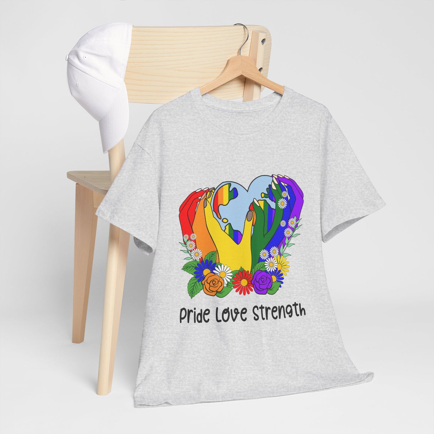 Pride Love Strength Unisex Cotton Tee - Celebrate Diversity and Unity