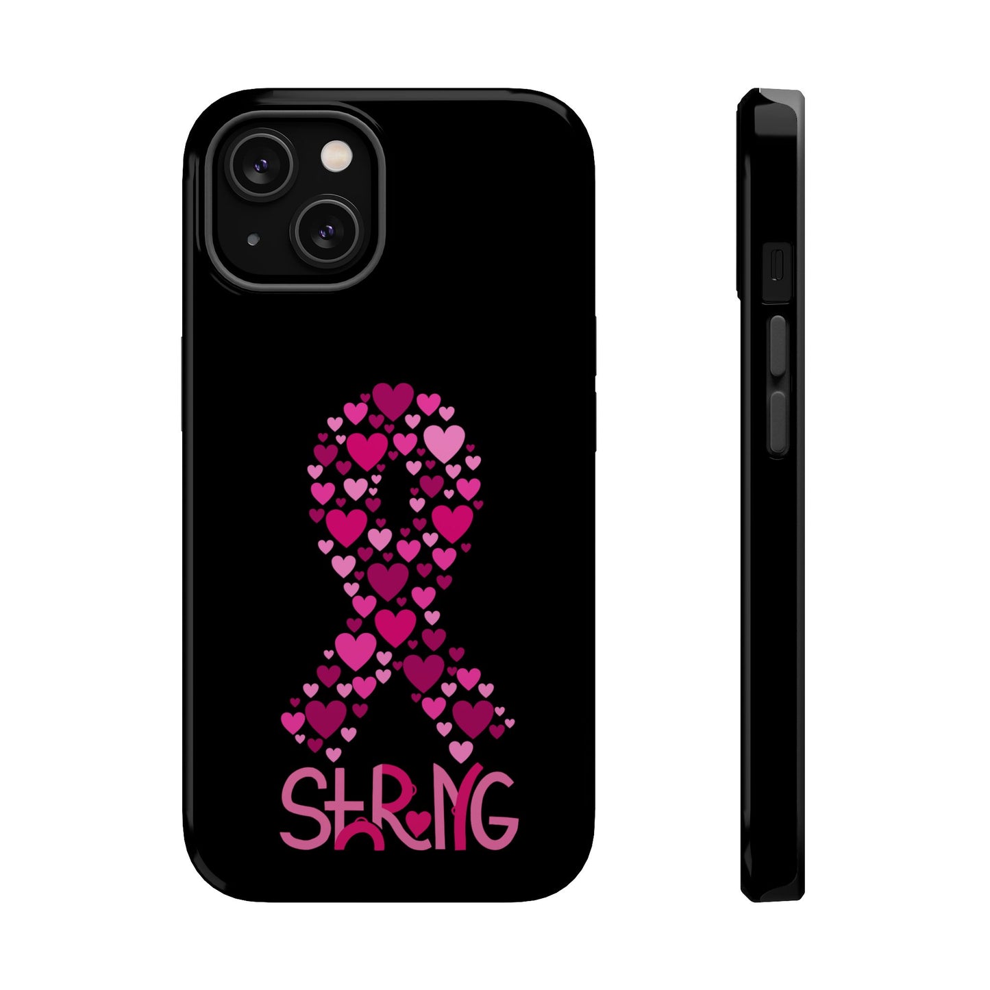 Pink Ribbon Magnetic Phone Case - Strong Heart Design, Cancer Awareness, Gift for Supporters for IPhone