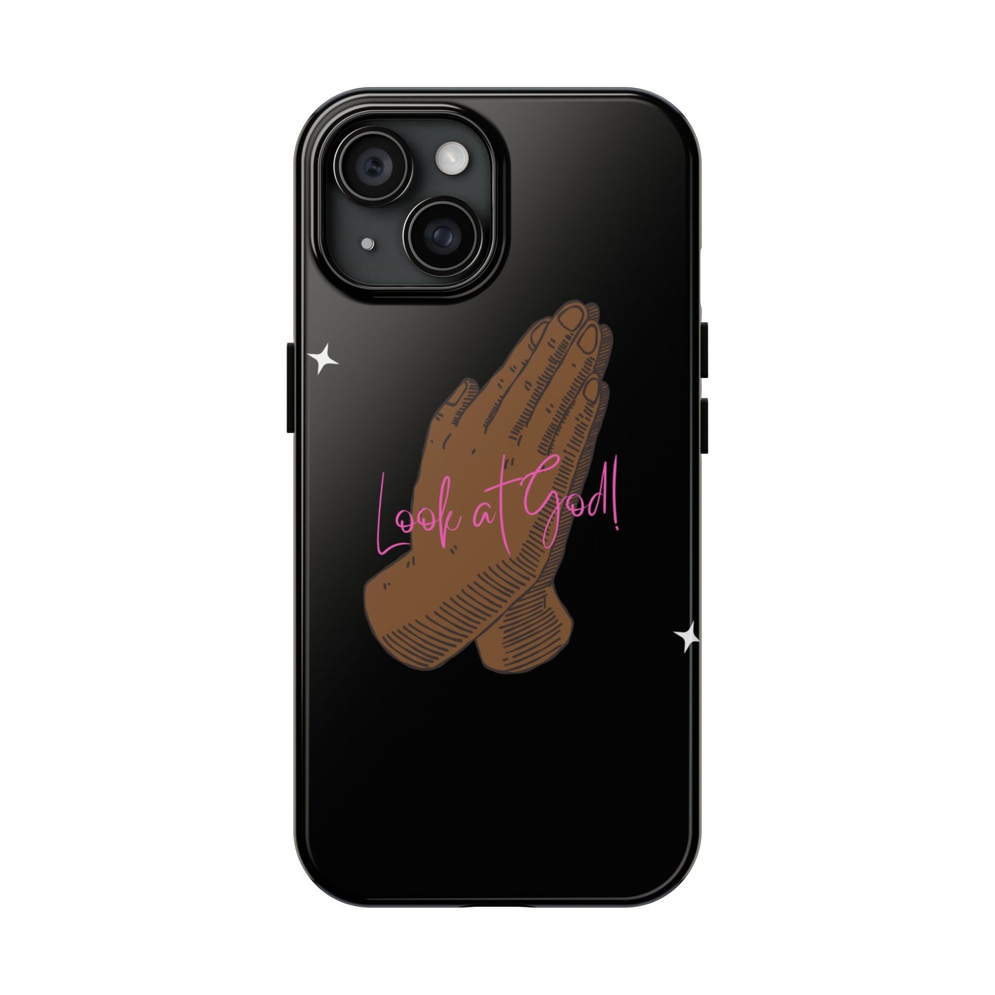 Phone Cases - 'Look at God' Praying Hands Religious Design Tough Case for iPhone