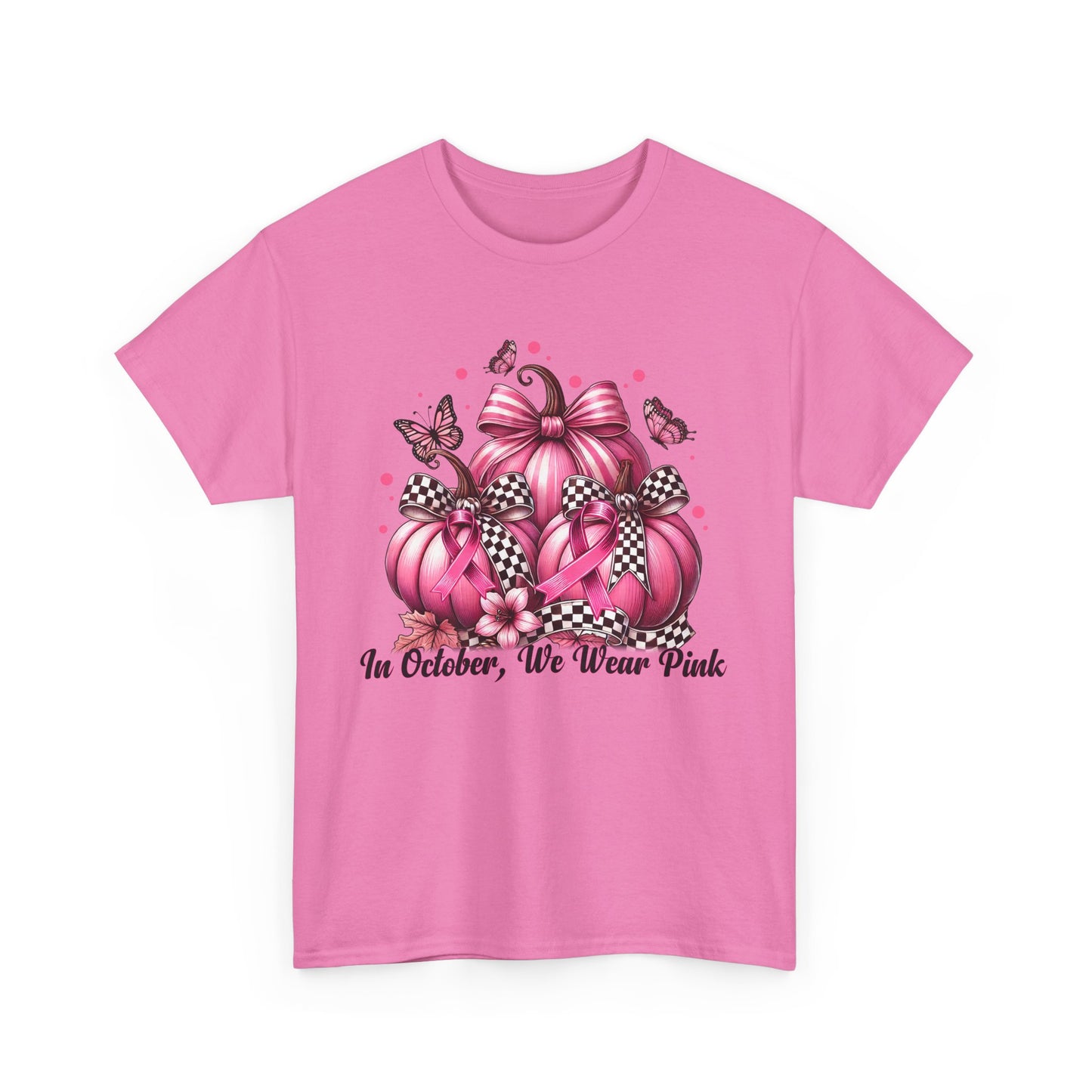 'In October, We Wear Pink' October Awareness Unisex Cotton Tee