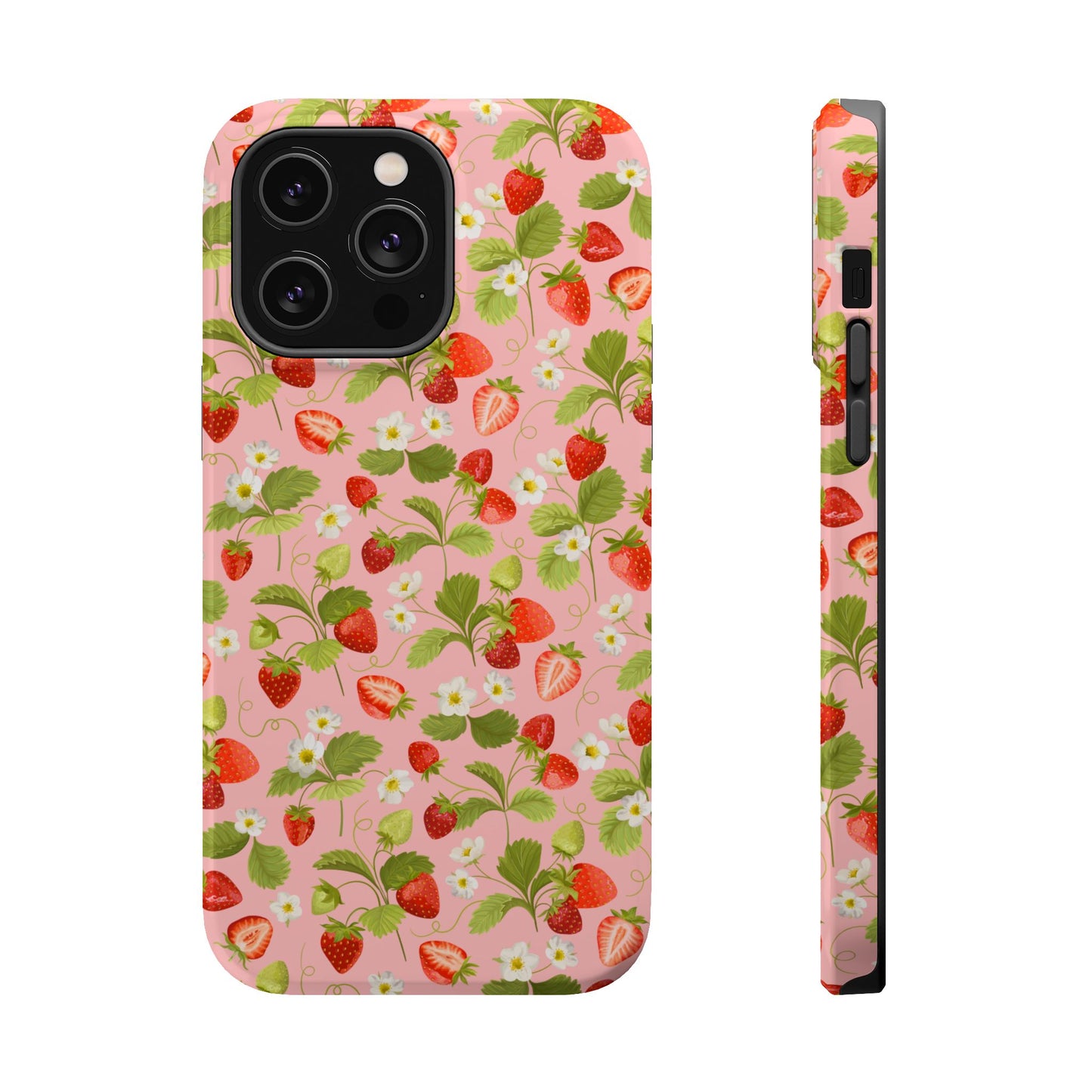 Strawberry Pattern Magnetic Phone Case, Fruit Lover’s Accessory, Cute Gift, Summer Vibe, Phone Protection