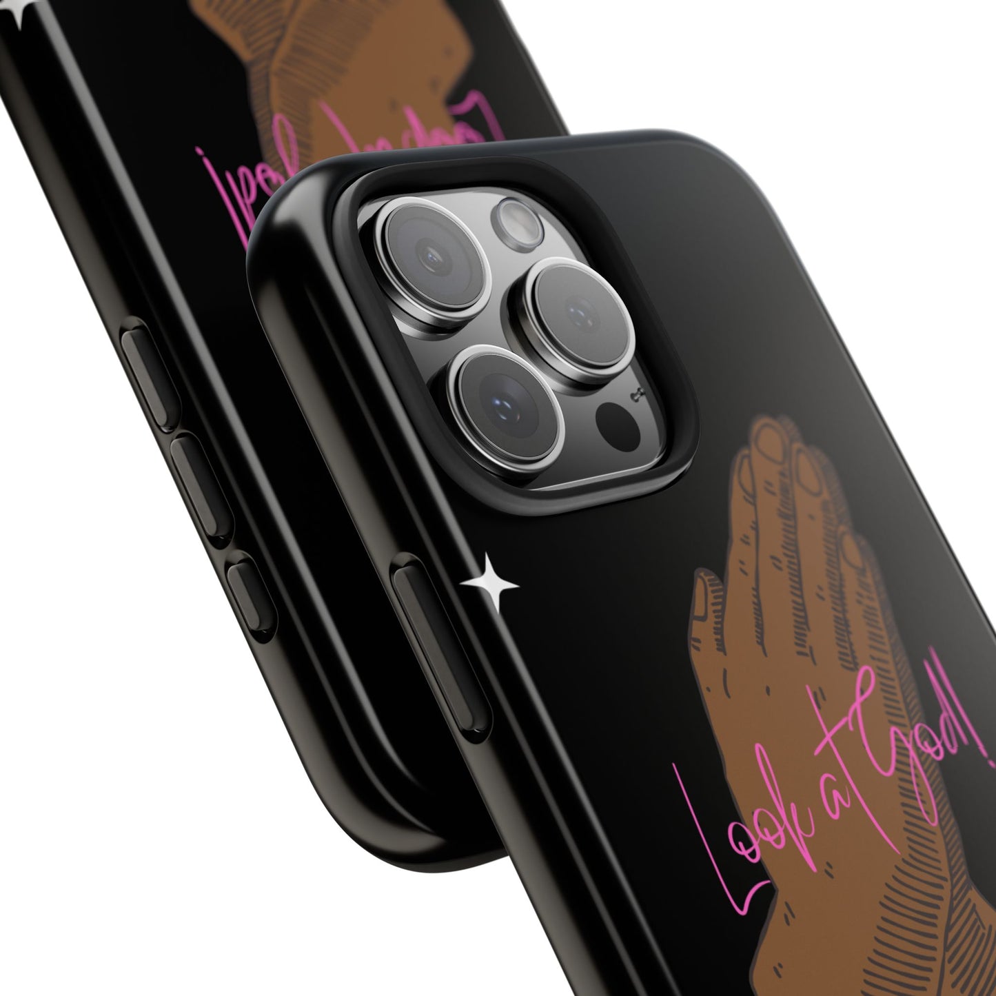 Phone Cases - 'Look at God' Praying Hands Religious Design Tough Case for iPhone