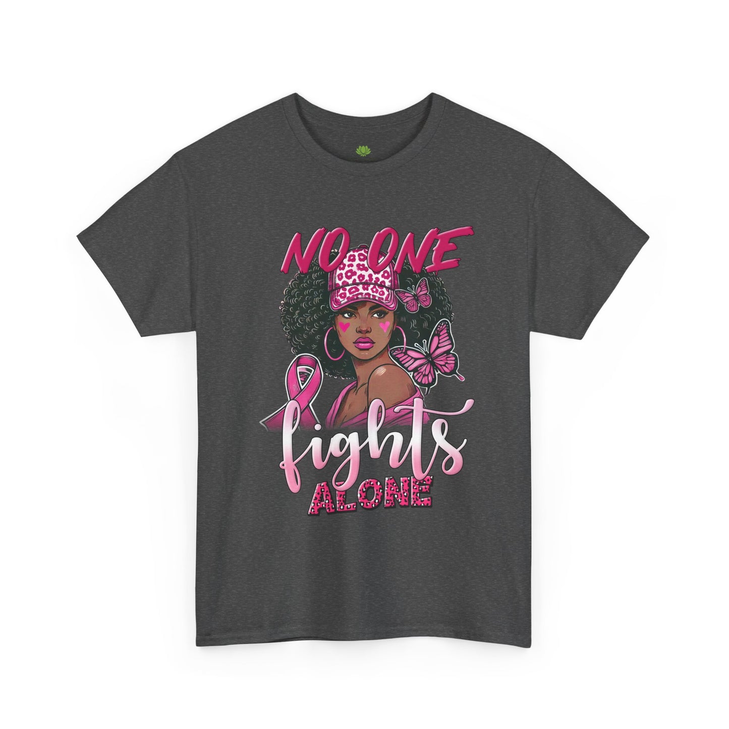 Empowerment Unisex Heavy Cotton Tee - "No One Fights Alone"