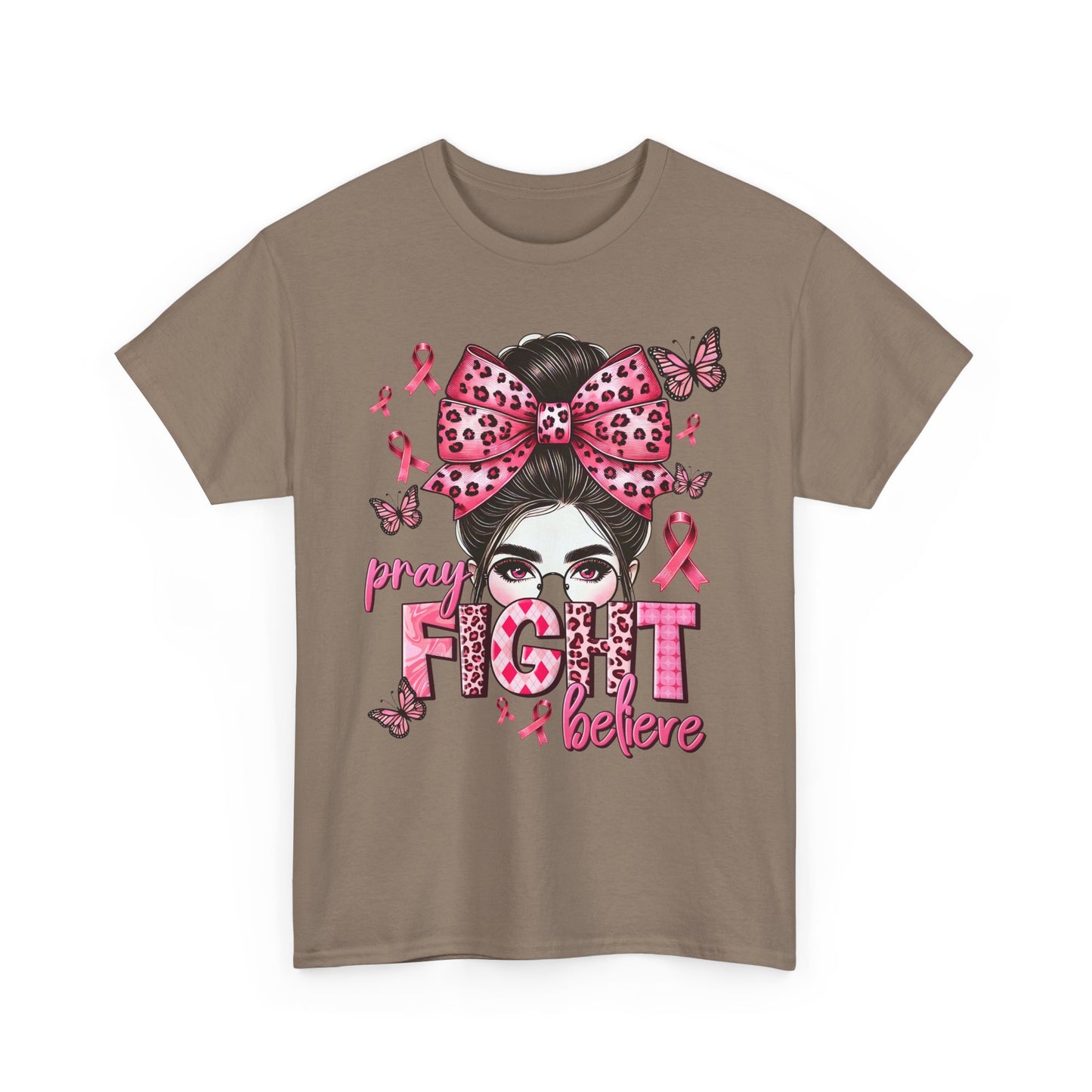 Pray Fight Believe Breast Cancer Awareness Tee