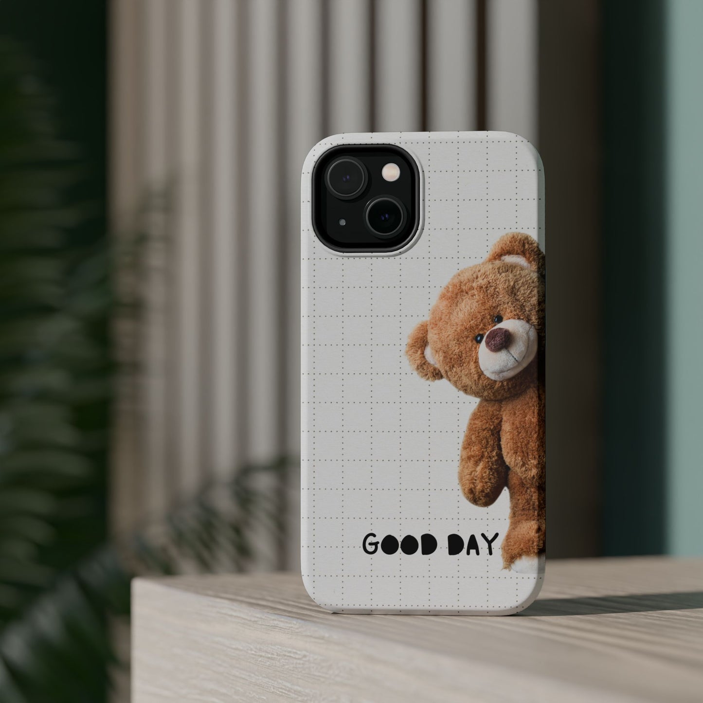 Good Day Teddy Bear MAGNETIC Phone Cases, Cute, Gift for Friends, Teddy Bear Lover's Case