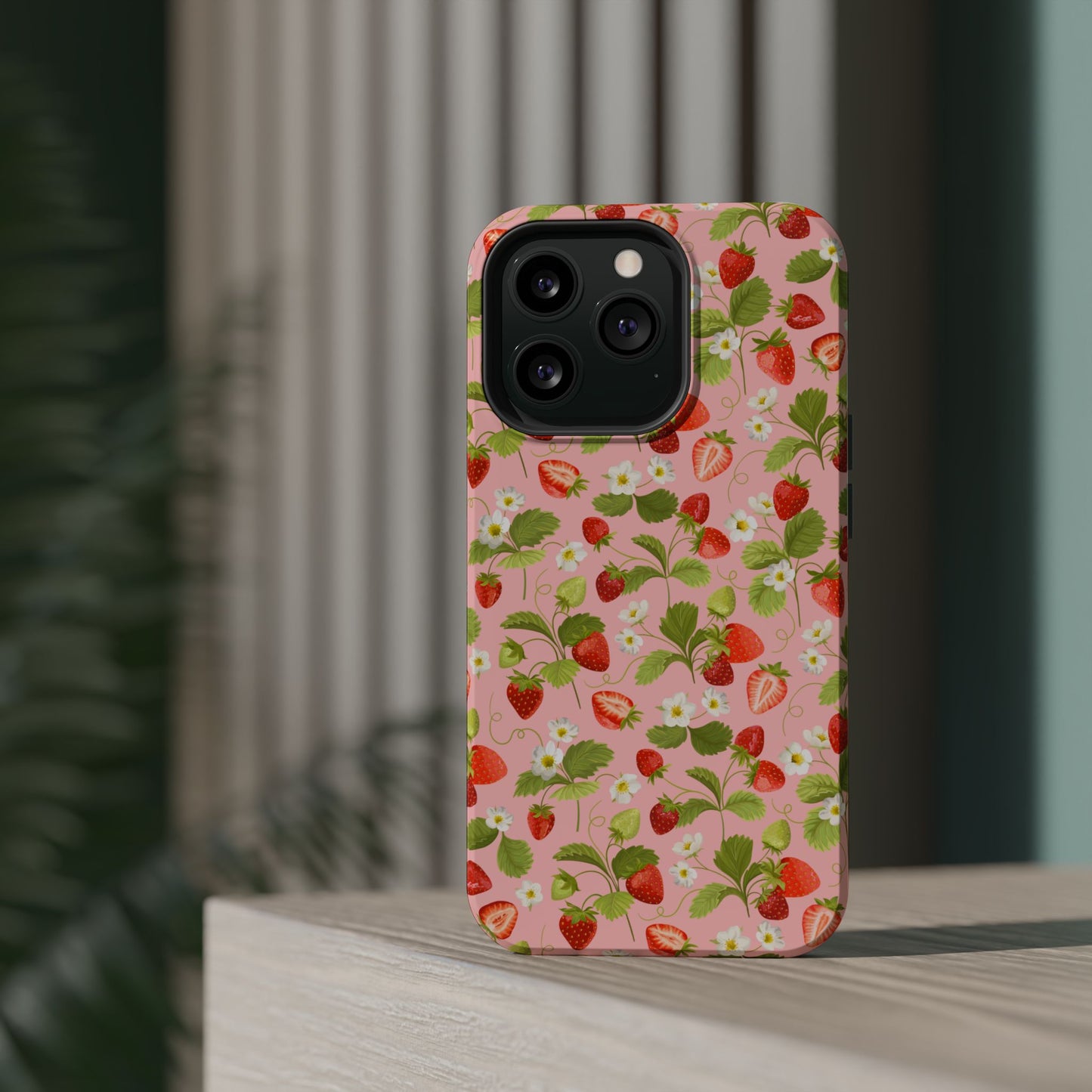 Strawberry Pattern Magnetic Phone Case, Fruit Lover’s Accessory, Cute Gift, Summer Vibe, Phone Protection