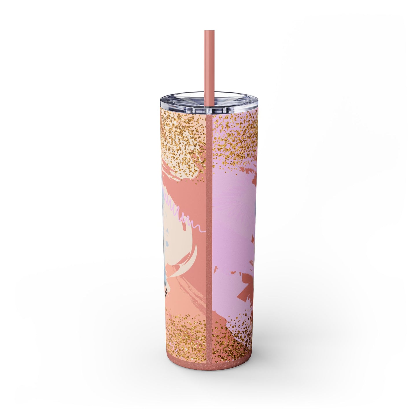 Glitter Teacher Appreciation Skinny Tumbler with Straw - Perfect Gift for Educators