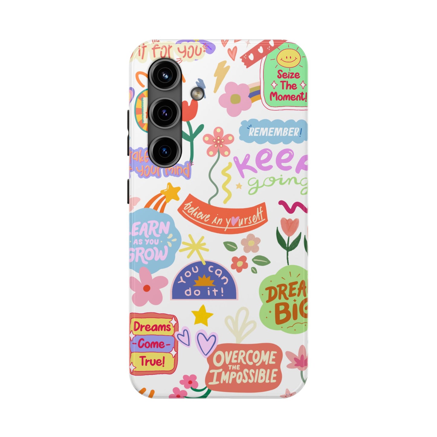 Inspirational, Motivational Phone Case, Cute Floral, Confidence Case, Gift for Her, Positive Vibes