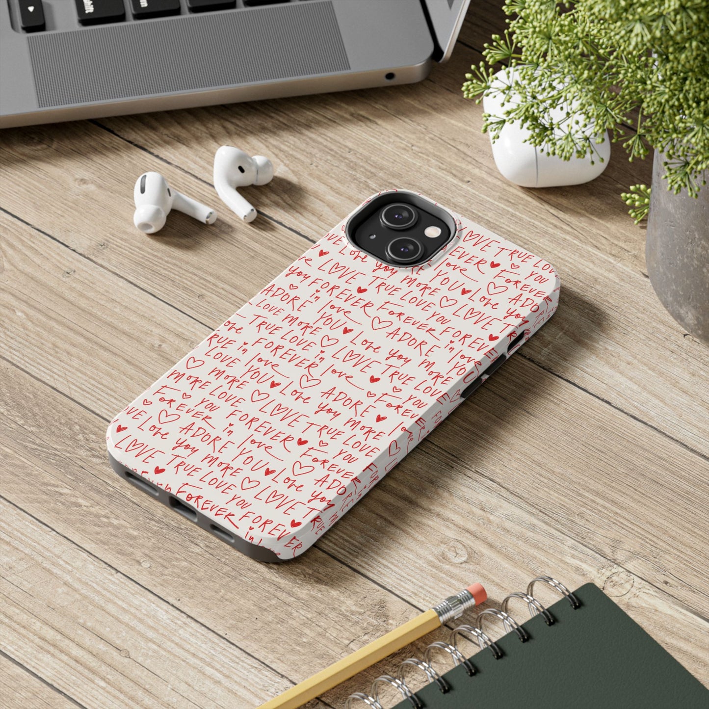 Love Hearts Tough Case for iPhone, Cute Heart Design, Adore You Case, True Love Protection