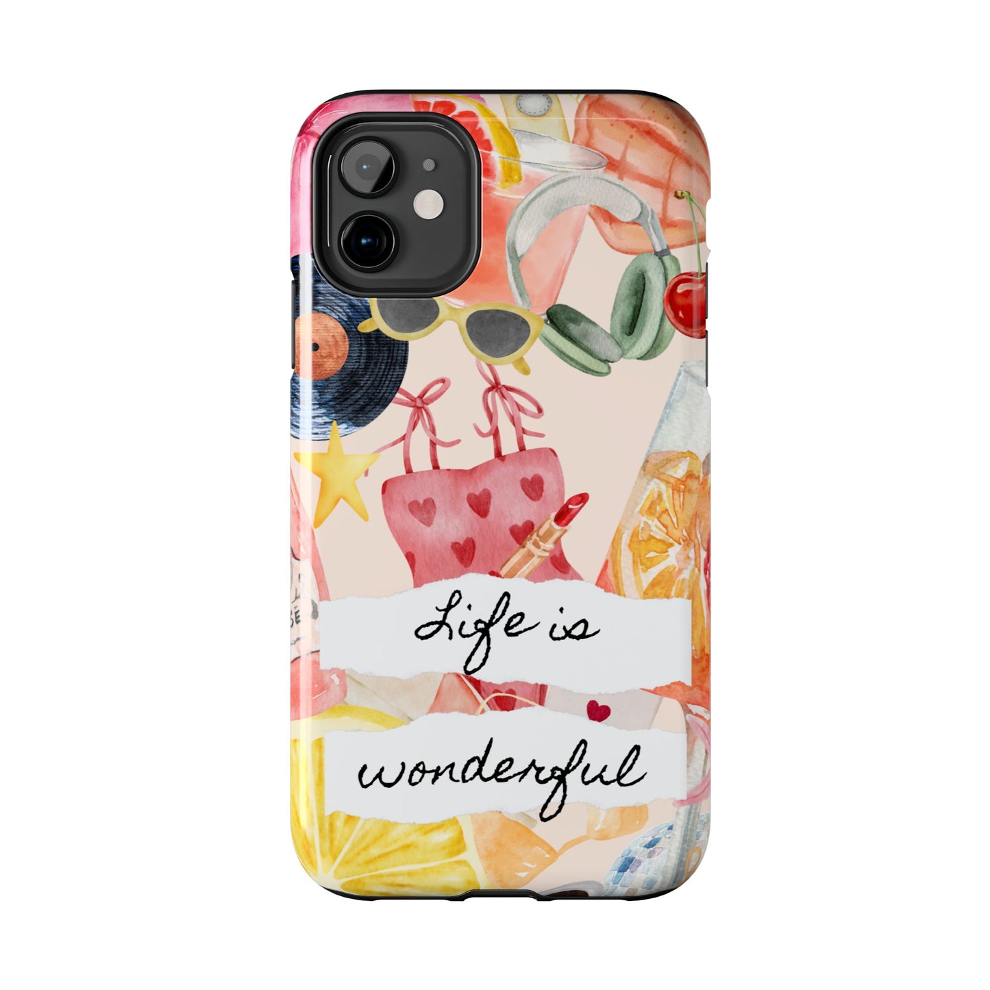 Life is Wonderful, Stylish Phone Cover, Cute Phone Accessory, Gift for Her, Summer Vibe Phone Case