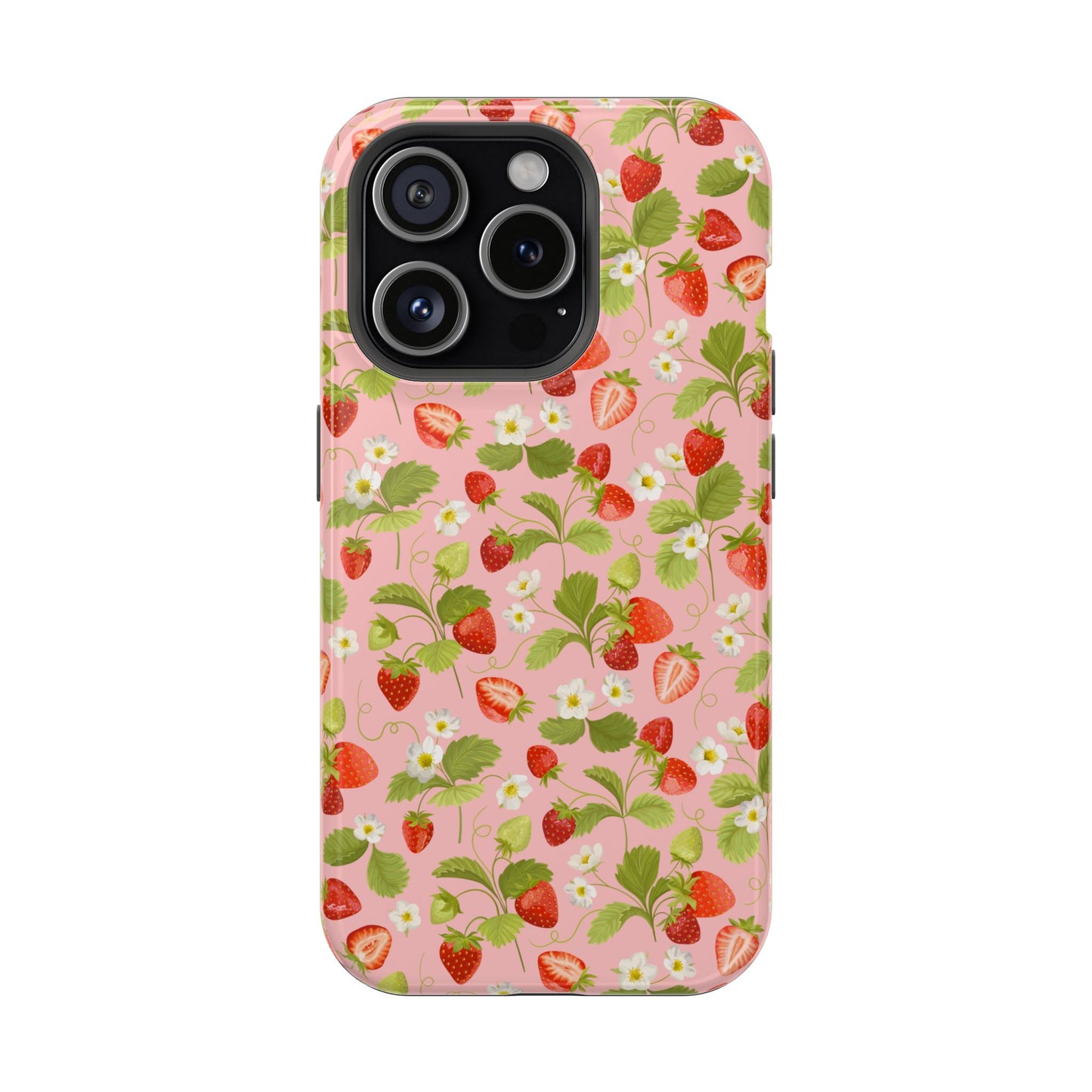 Strawberry Pattern Magnetic Phone Case, Fruit Lover’s Accessory, Cute Gift, Summer Vibe, Phone Protection
