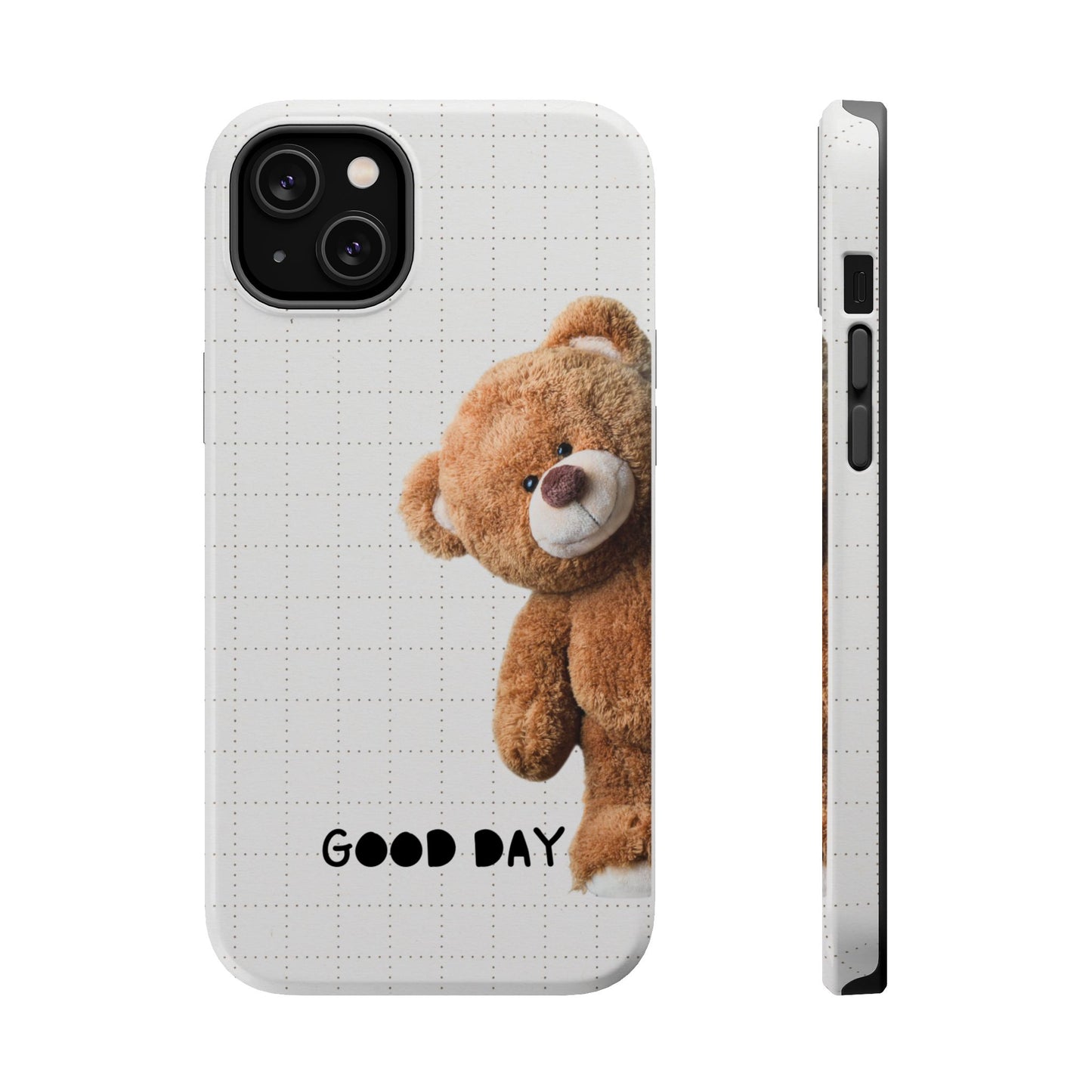 Good Day Teddy Bear MAGNETIC Phone Cases, Cute, Gift for Friends, Teddy Bear Lover's Case